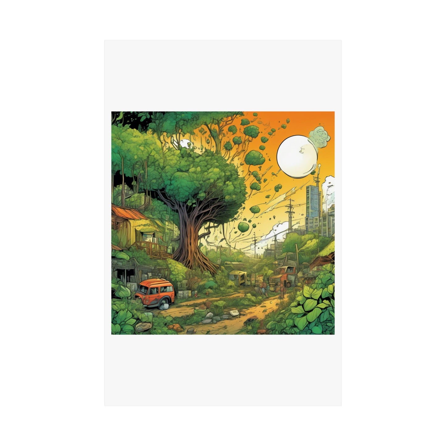 Cottage Road Landscape Nature Gift Art Poster