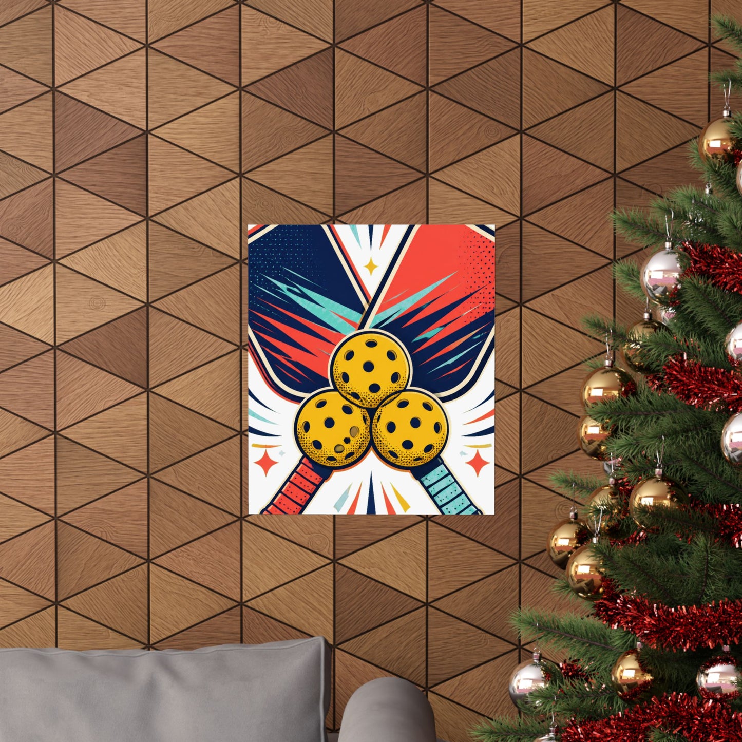 Retro Pickleball Paddles Recreational Sports Art Poster