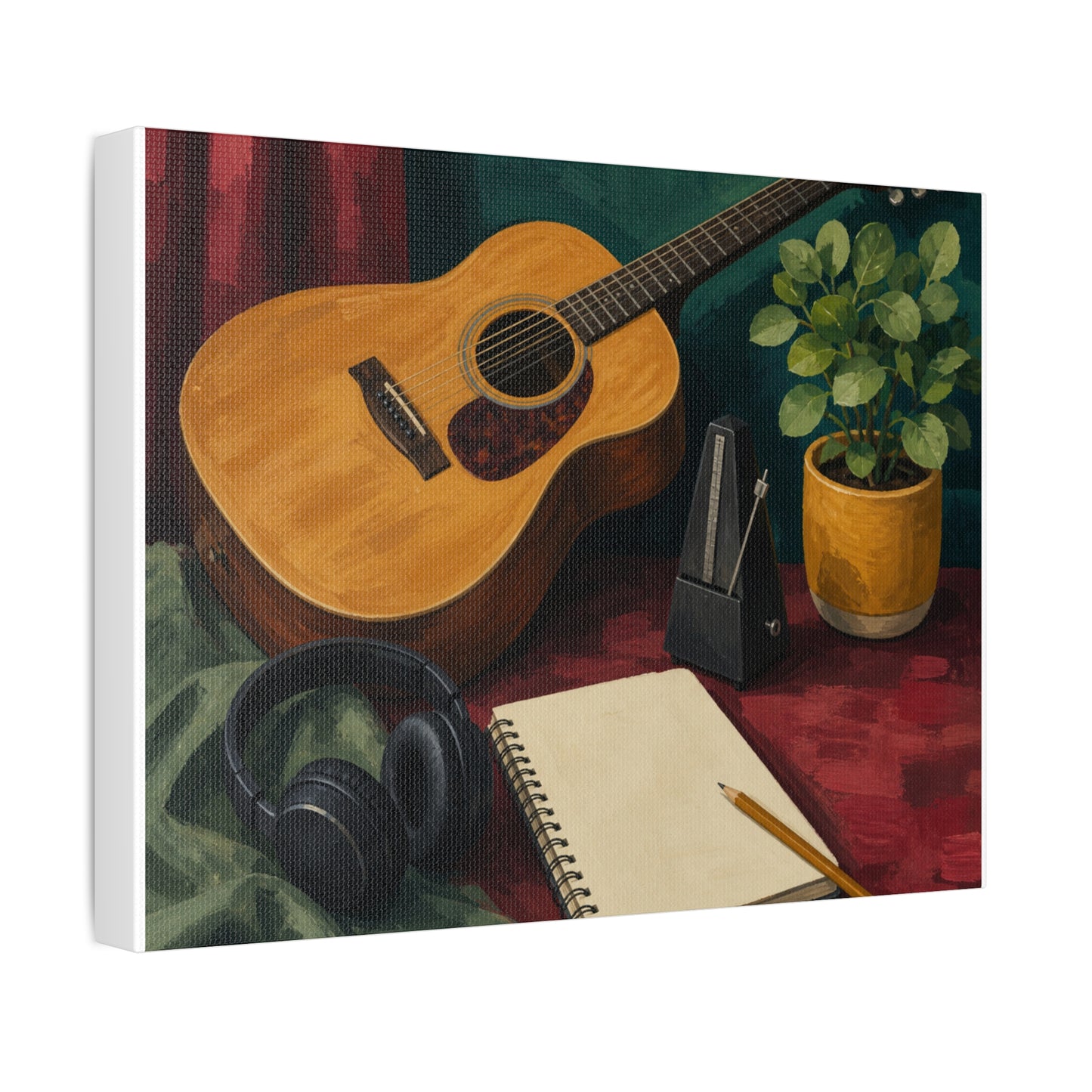 Cozy Acoustic Music Practice Art Canvas Art