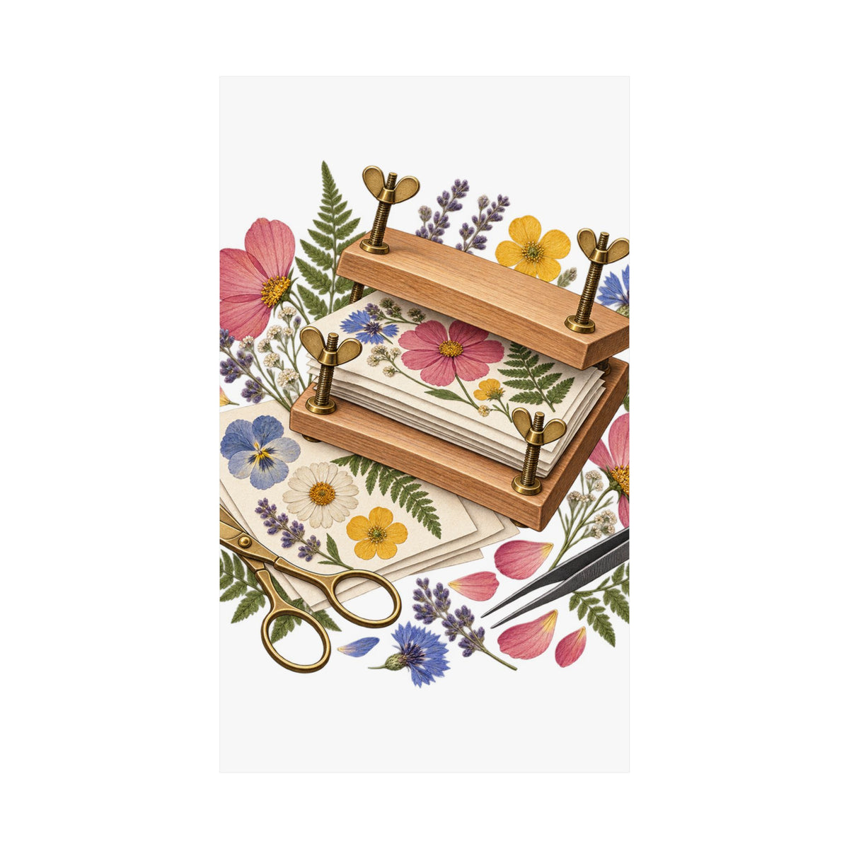 Botanical Flower Press Workshop Poster