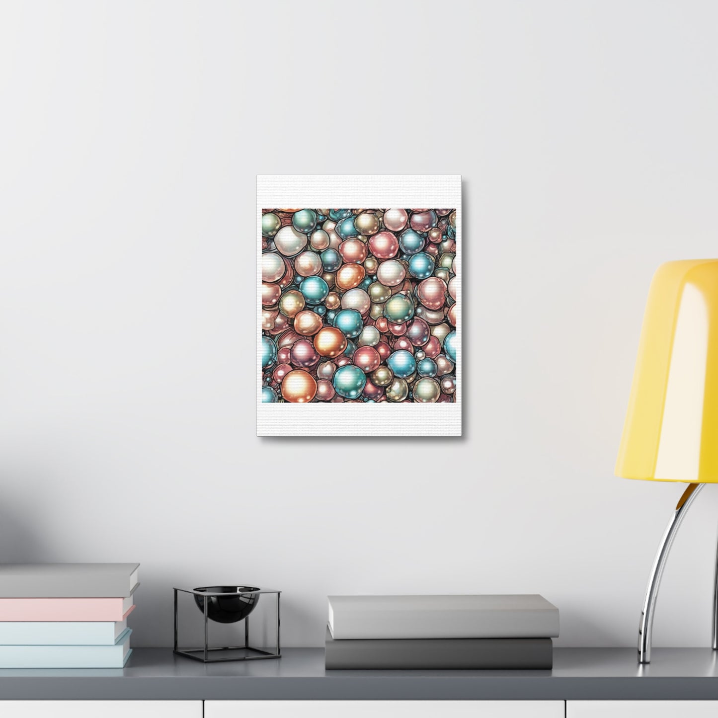 Rainbow Pearl Marble Abstract Gift Art Canvas