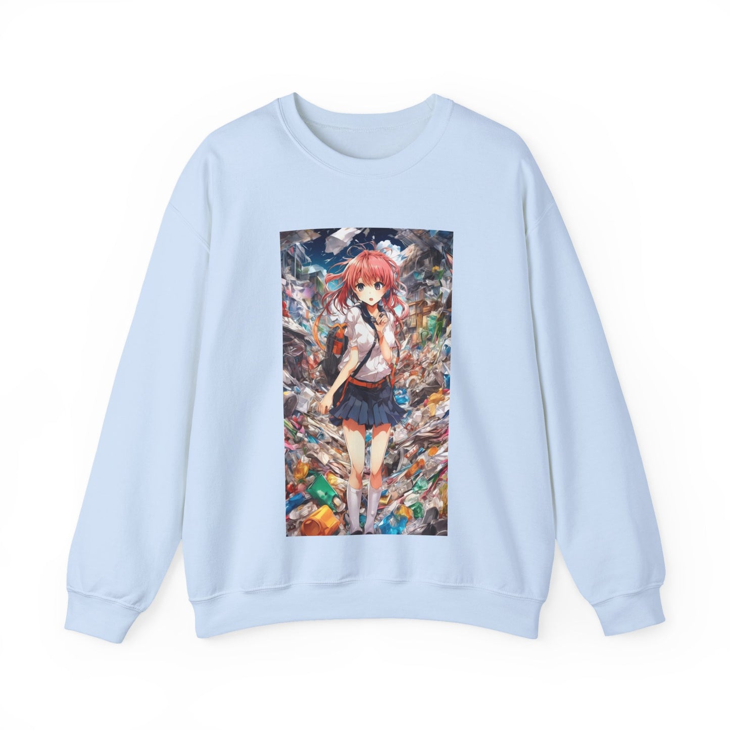Recycling Day Anime Schoolgirl Eco Street Art Sweatshirt