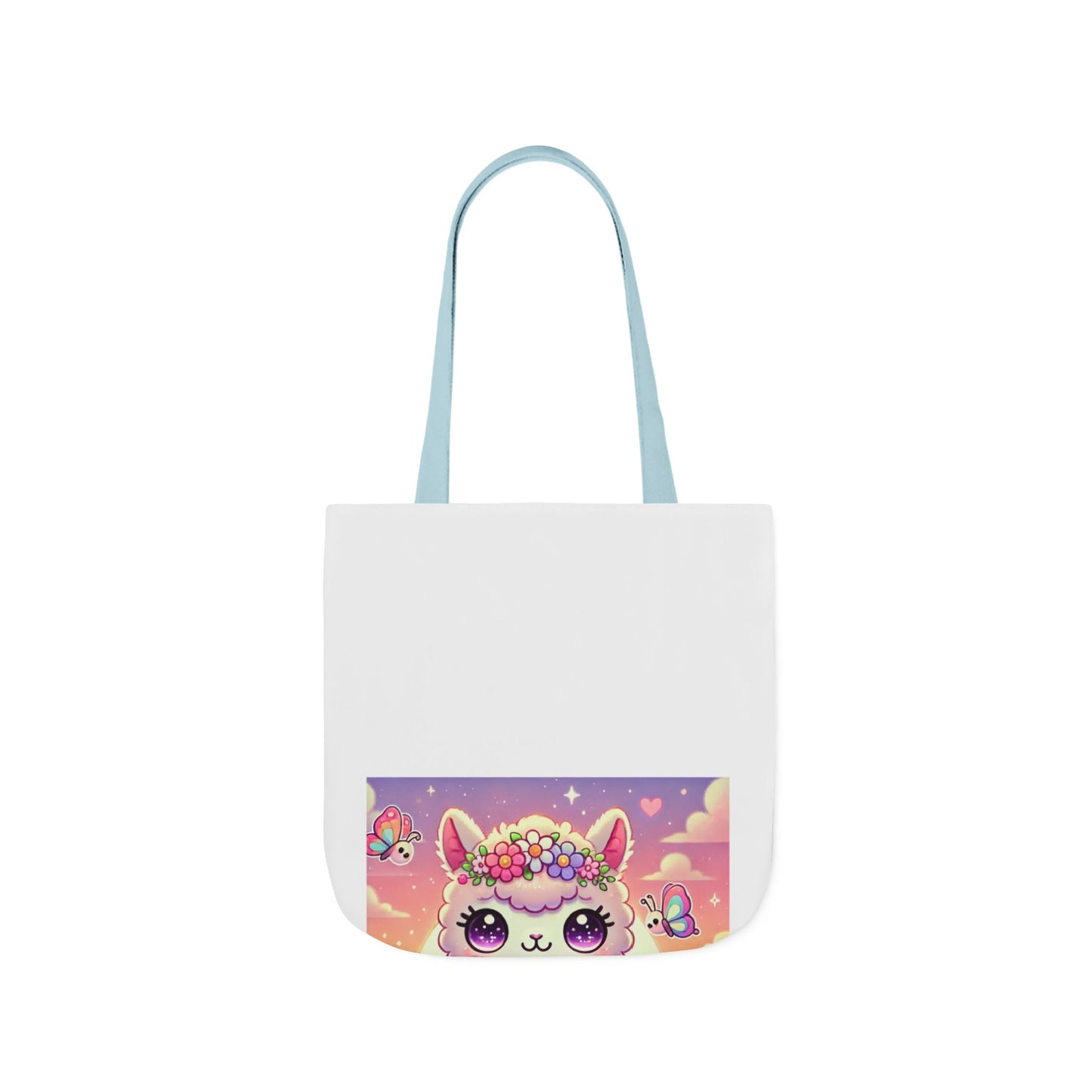 Pastel Floral Alpaca Garden Kawaii Canvas Tote Bag