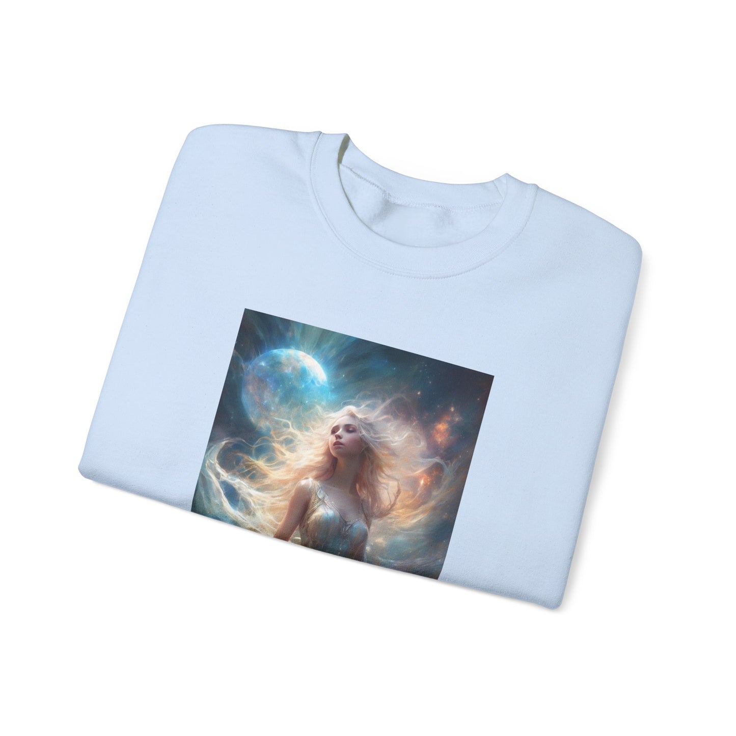 Moonlit Celestial Maiden Fantasy Portrait Sweatshirt