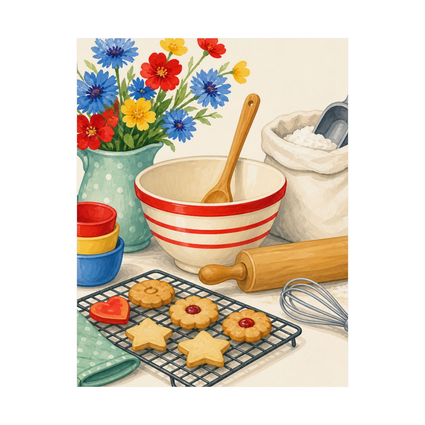 Cheerful Home Baking Hobby Poster