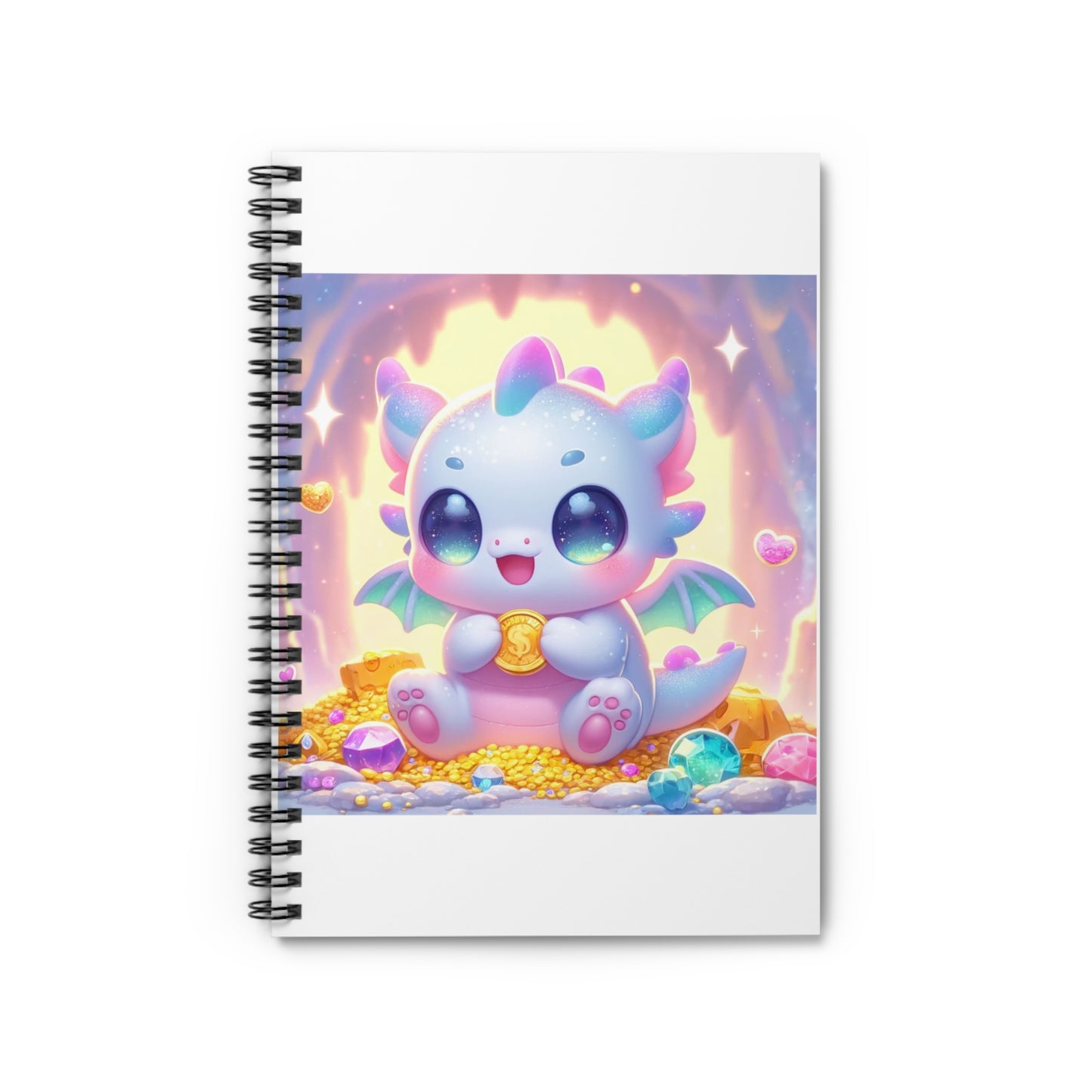 Pastel Treasure Dragon Kawaii Fantasy Spiral Notebook