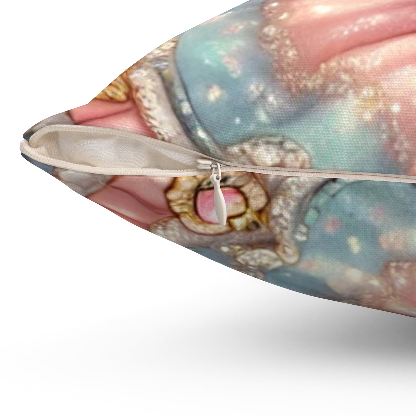 Pastel Princess Calico Cat Fantasy Decorative Pillow