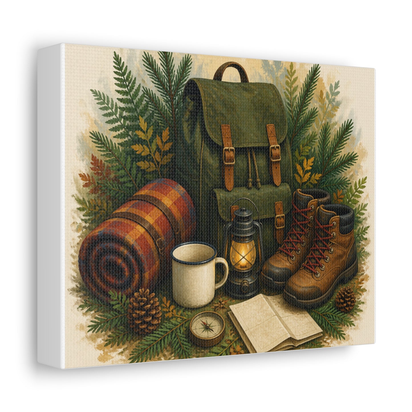 Generic Camping Gear Outdoor Adventure Canvas Art