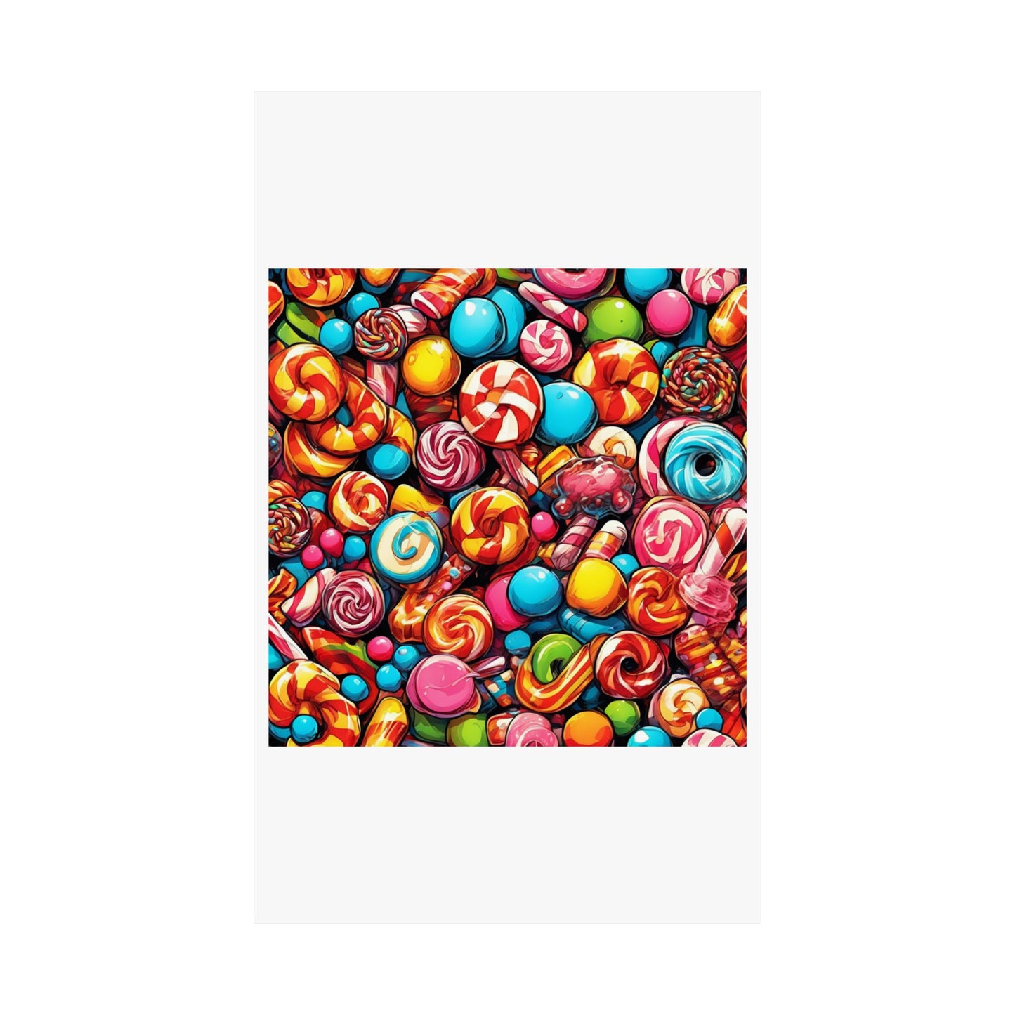Colorful Candy and Lollipop Pattern Poster