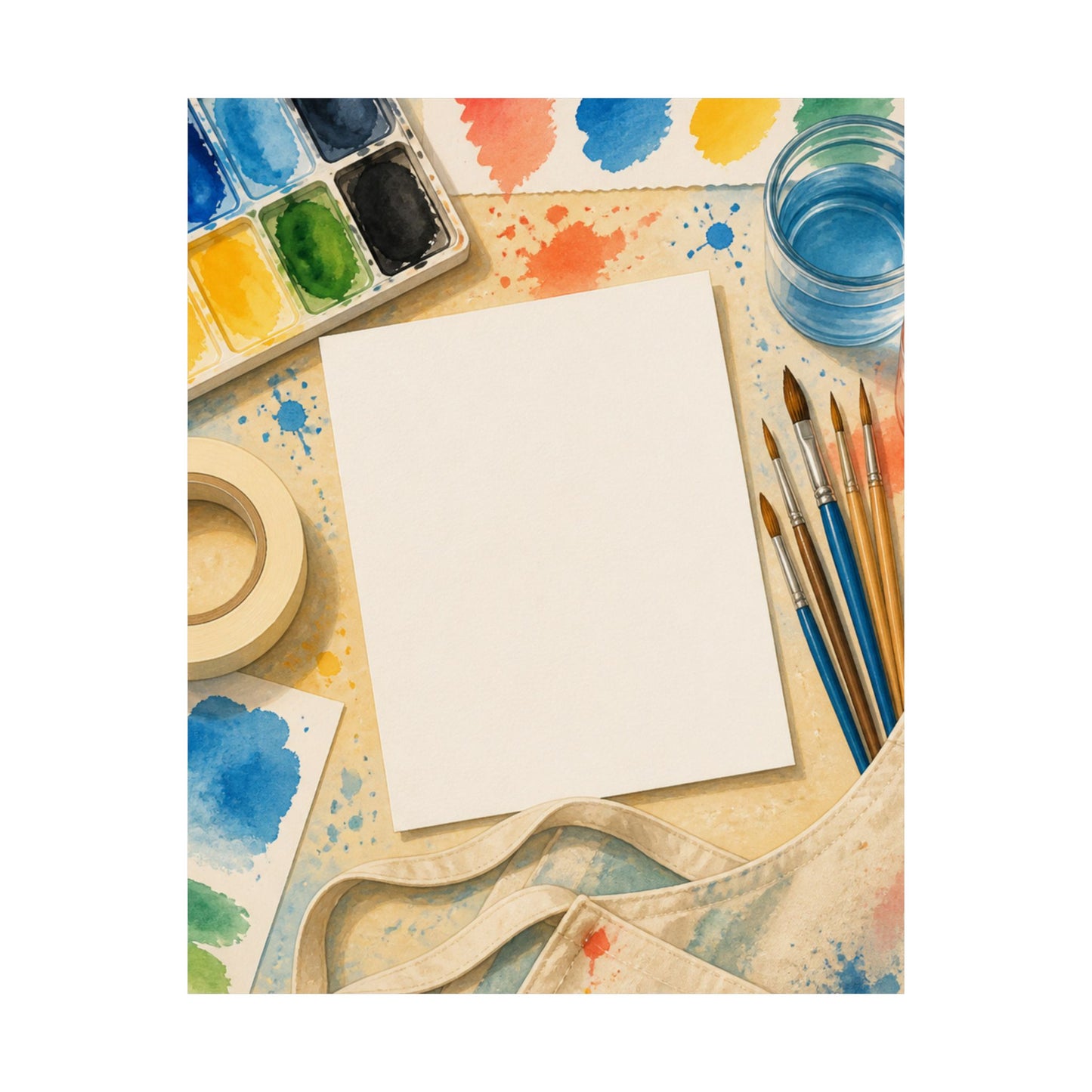 Bright Watercolor Painting Hobby Art Poster