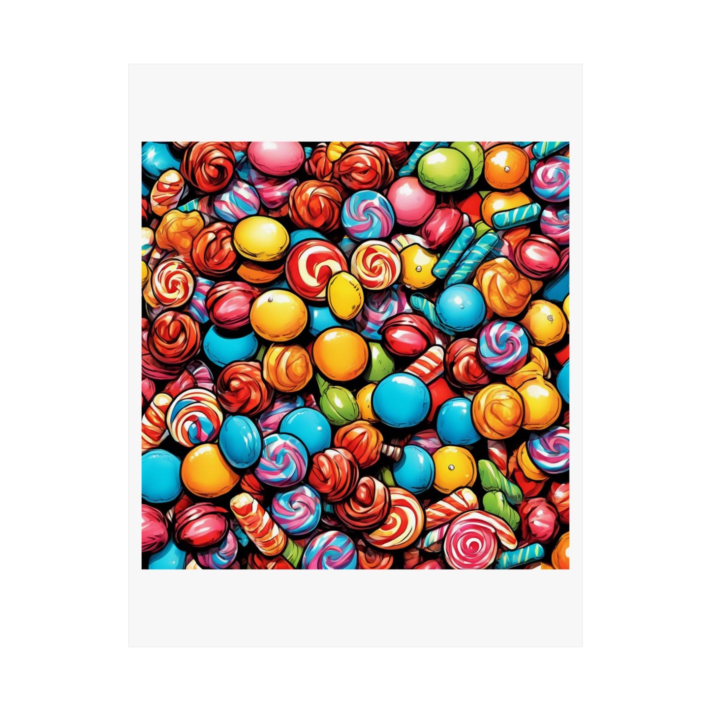 Colorful Candy Pattern Sweets Gift Art Poster
