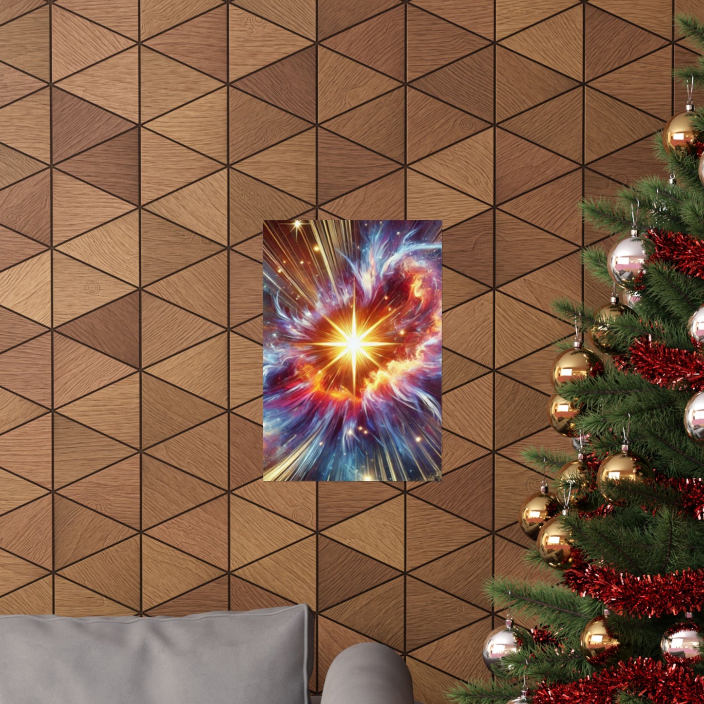 Cosmic Starburst Energy Abstract Space Poster Wall Art Decor