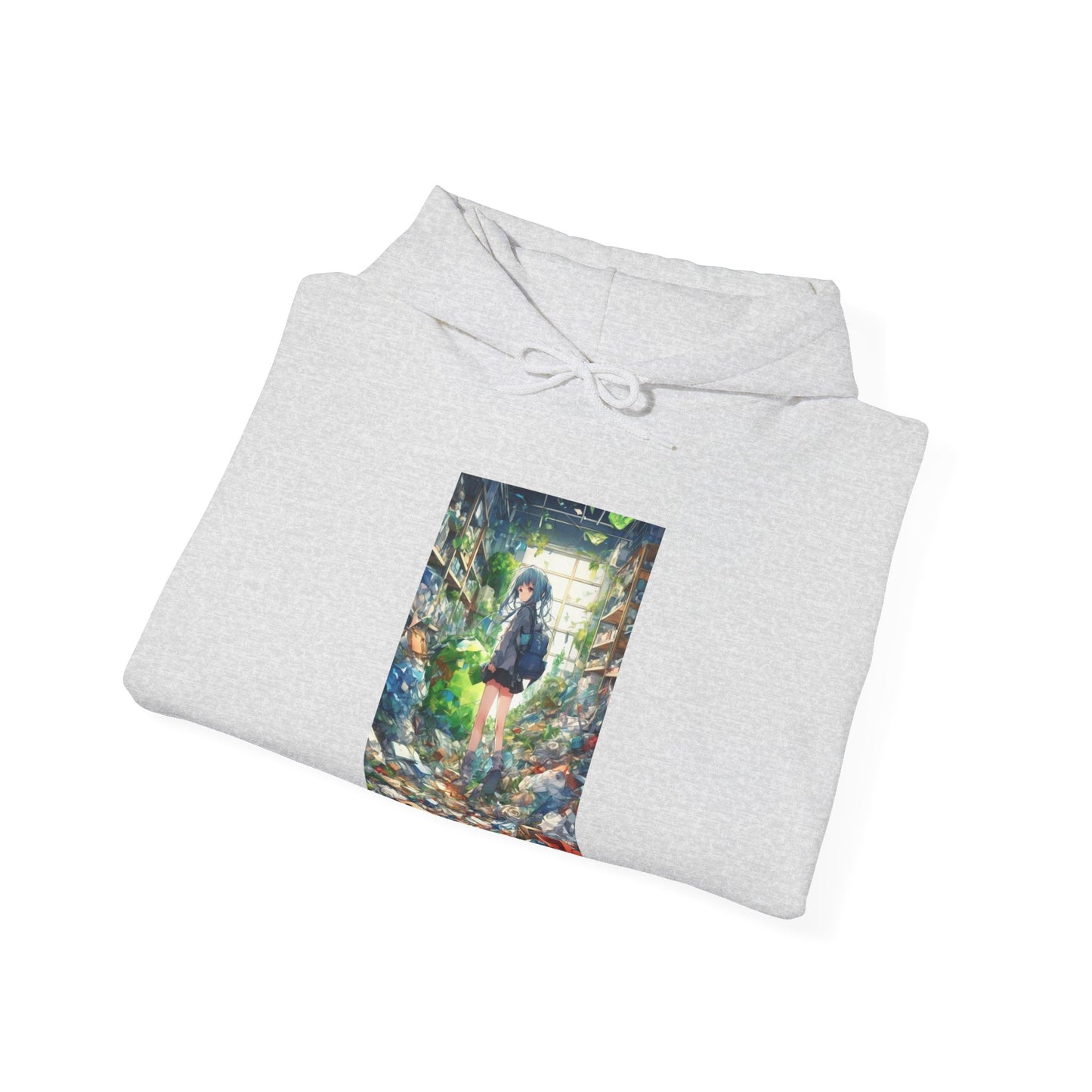 Green Recycling Alley Anime Girl Eco Graphic Hoodie