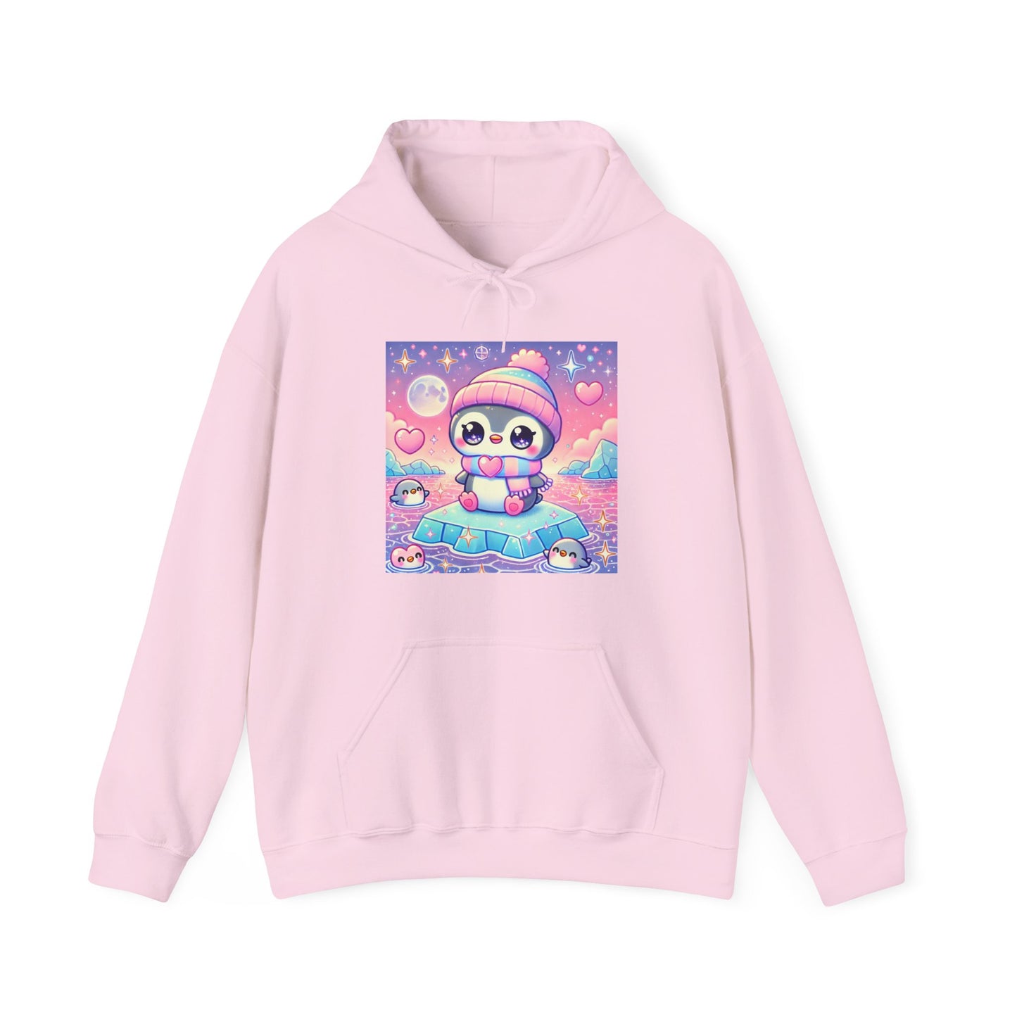Cute Winter Penguin Ice Floe Kawaii Art Hoodie