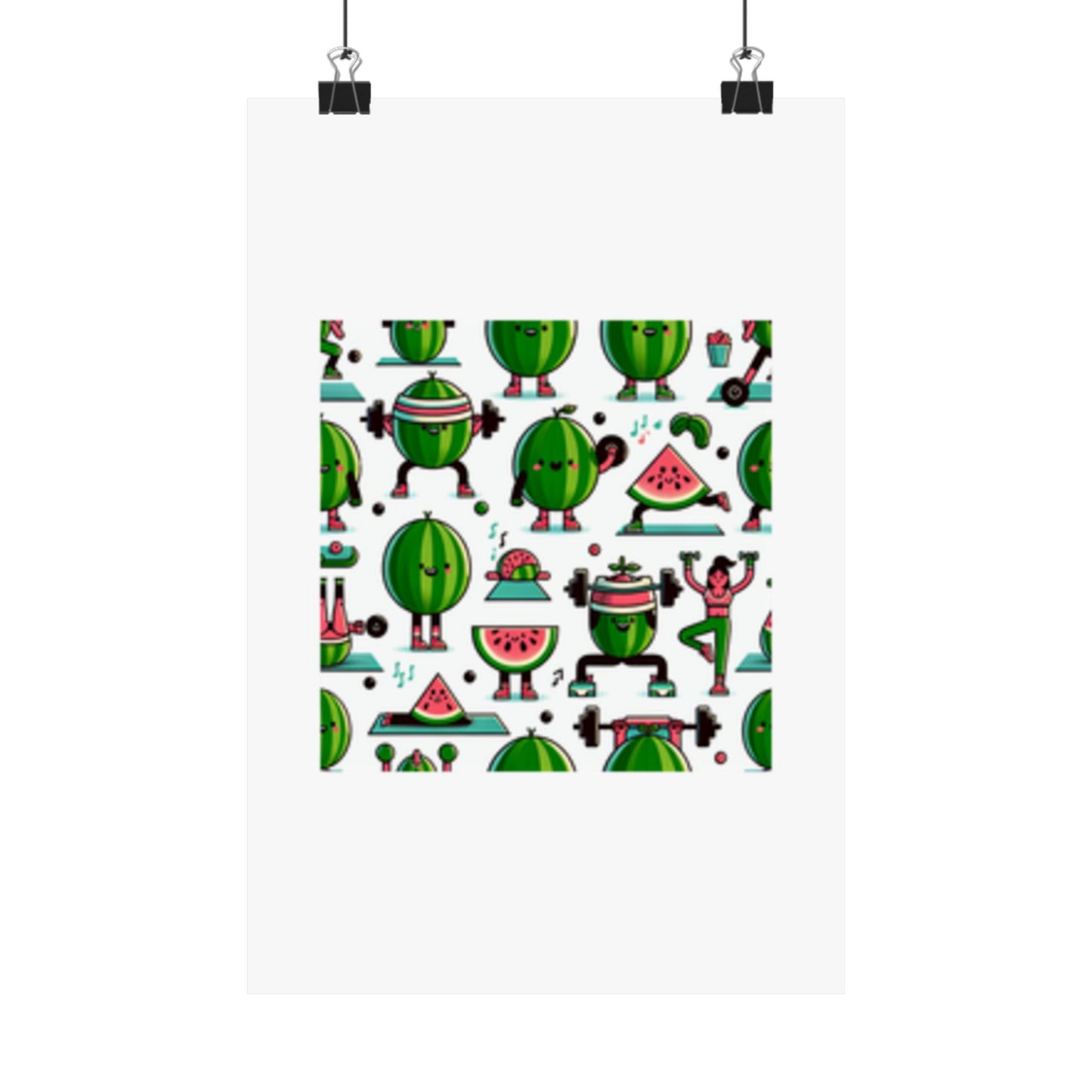 Watermelon Workout Club Cute Food Fitness Wall Art Poster