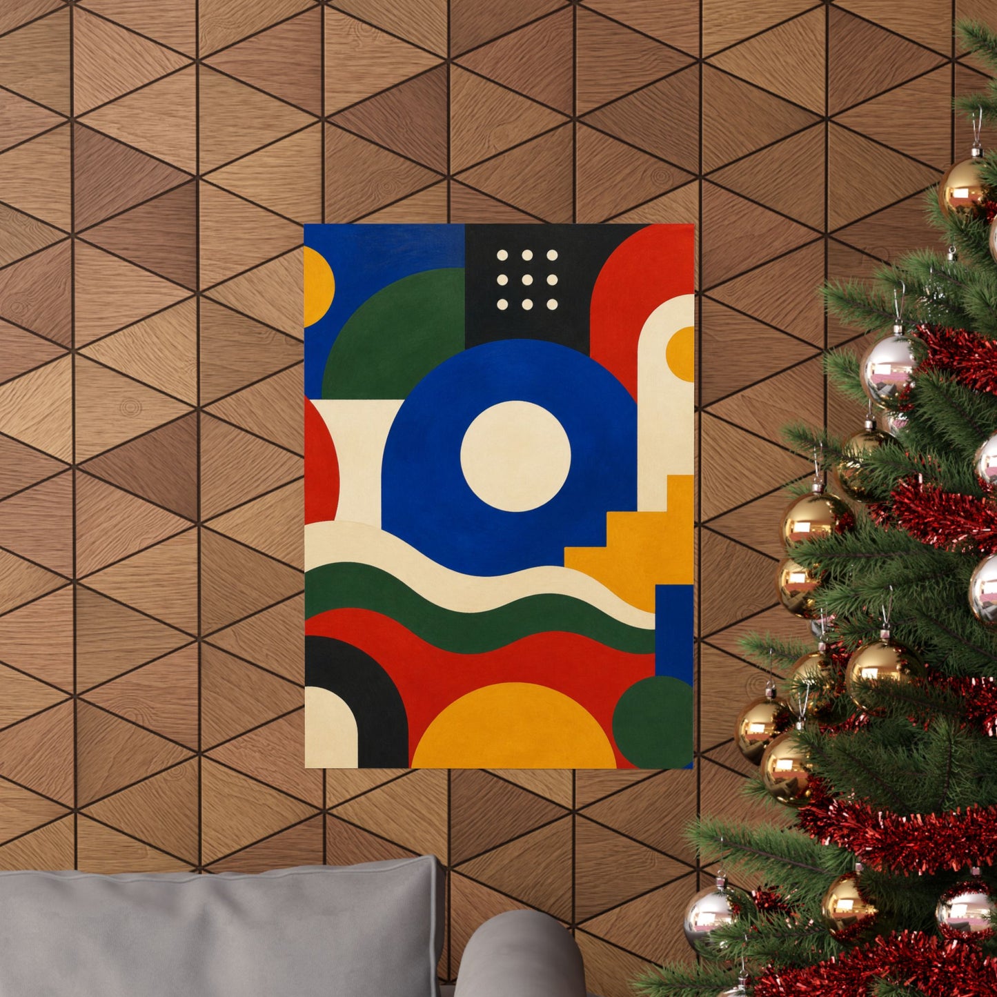 Bold Geometric Balance Abstract Art Poster