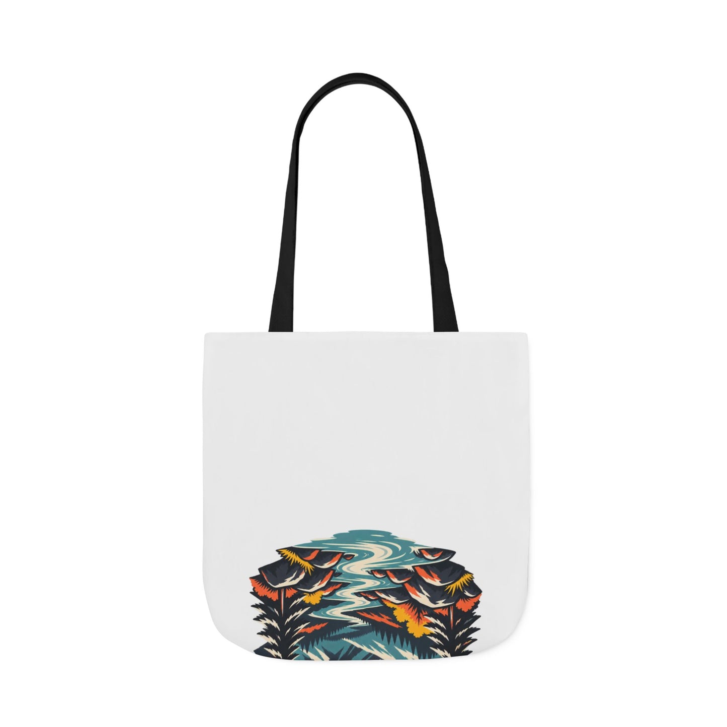 Alpine Sunrise River Mountain Adventure Tote Bag