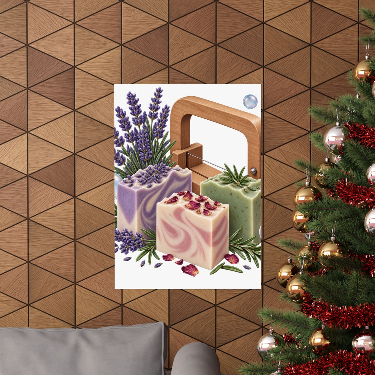 Botanical Soap Making Lavender and Herbs Poster