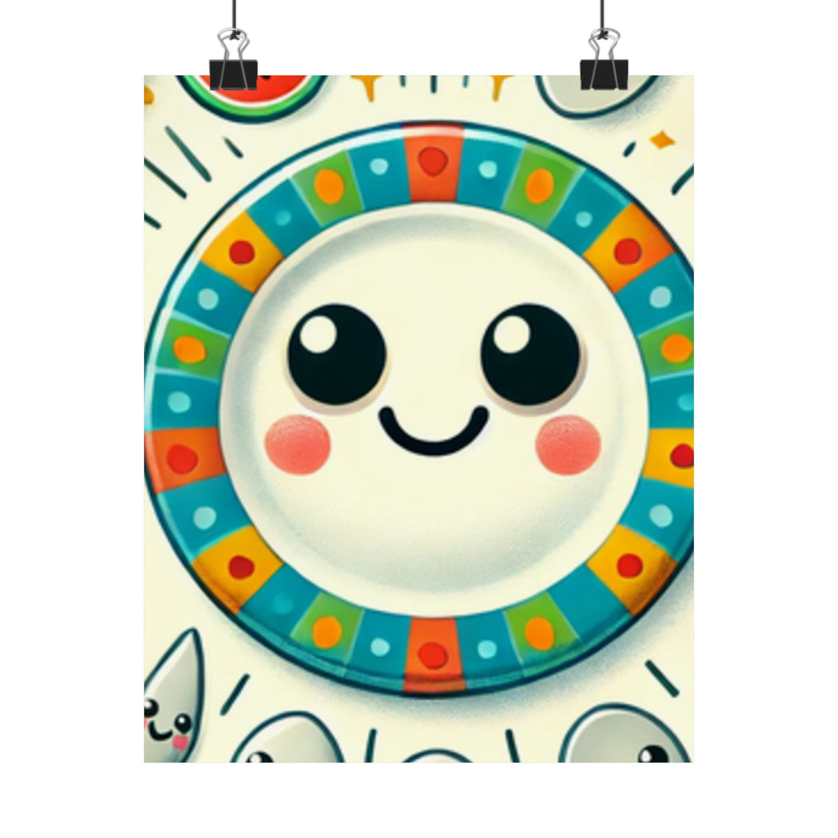Happy Little Kitchen Club Kawaii Food Poster Kitchen Wall Art Decor