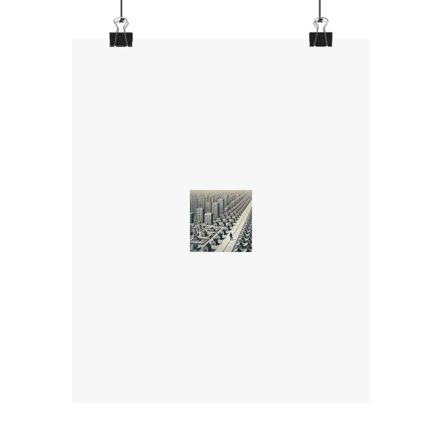 Monochrome Urban Factory Cityscape Poster Industrial Wall Art Gift