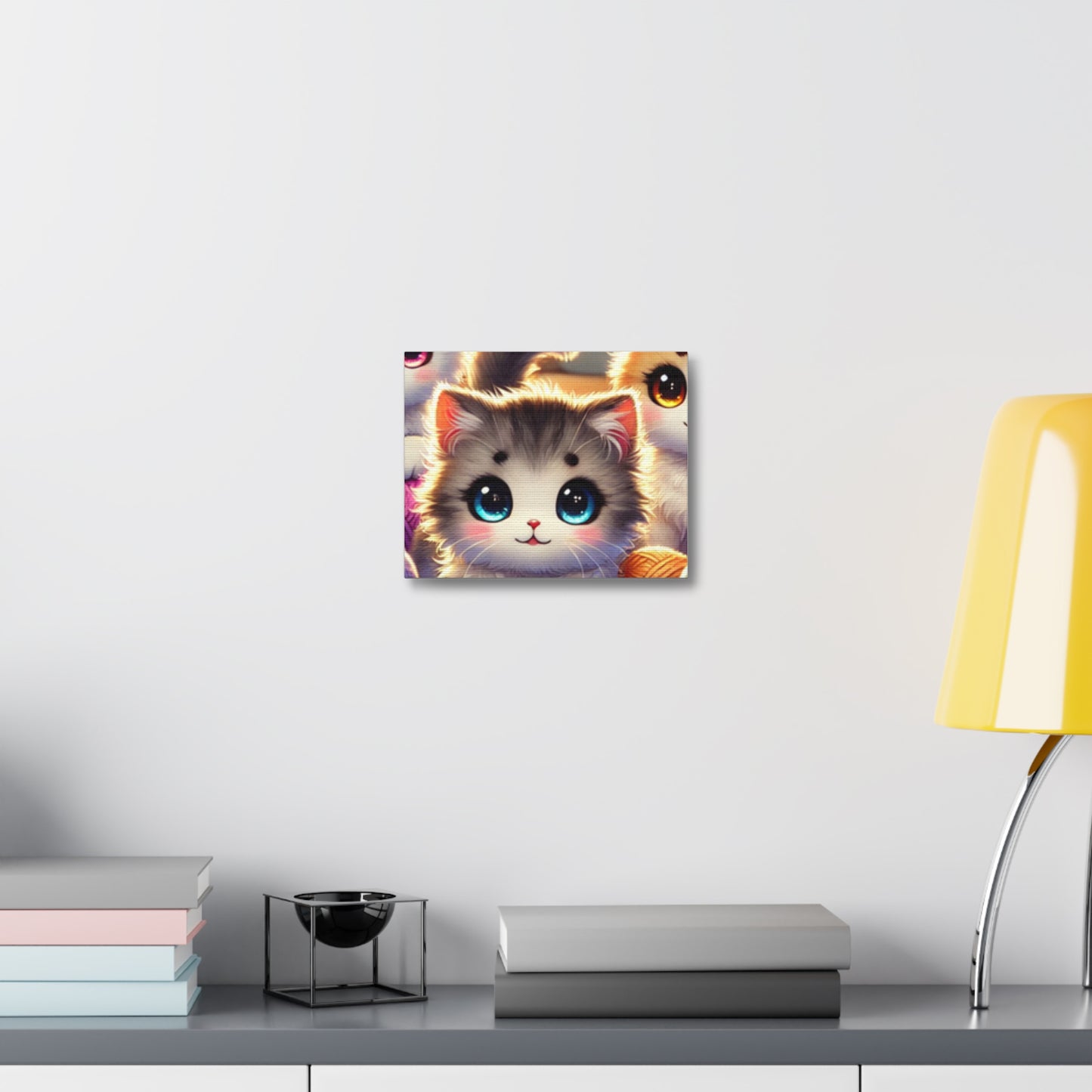 Cozy Yarn Kittens Cute Cat Canvas Knitting Room Wall Art Gift