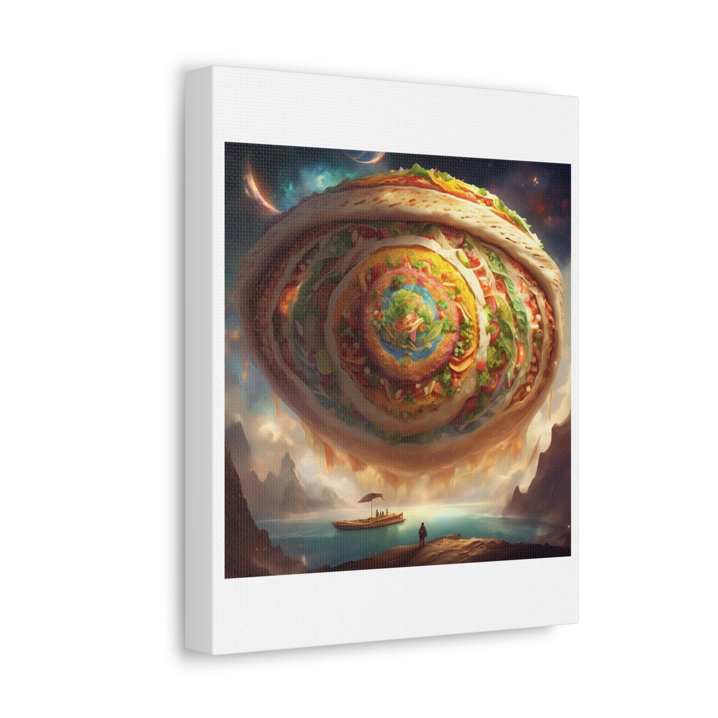 Cosmic Taco Portal Surreal Food Fantasy Art Canvas