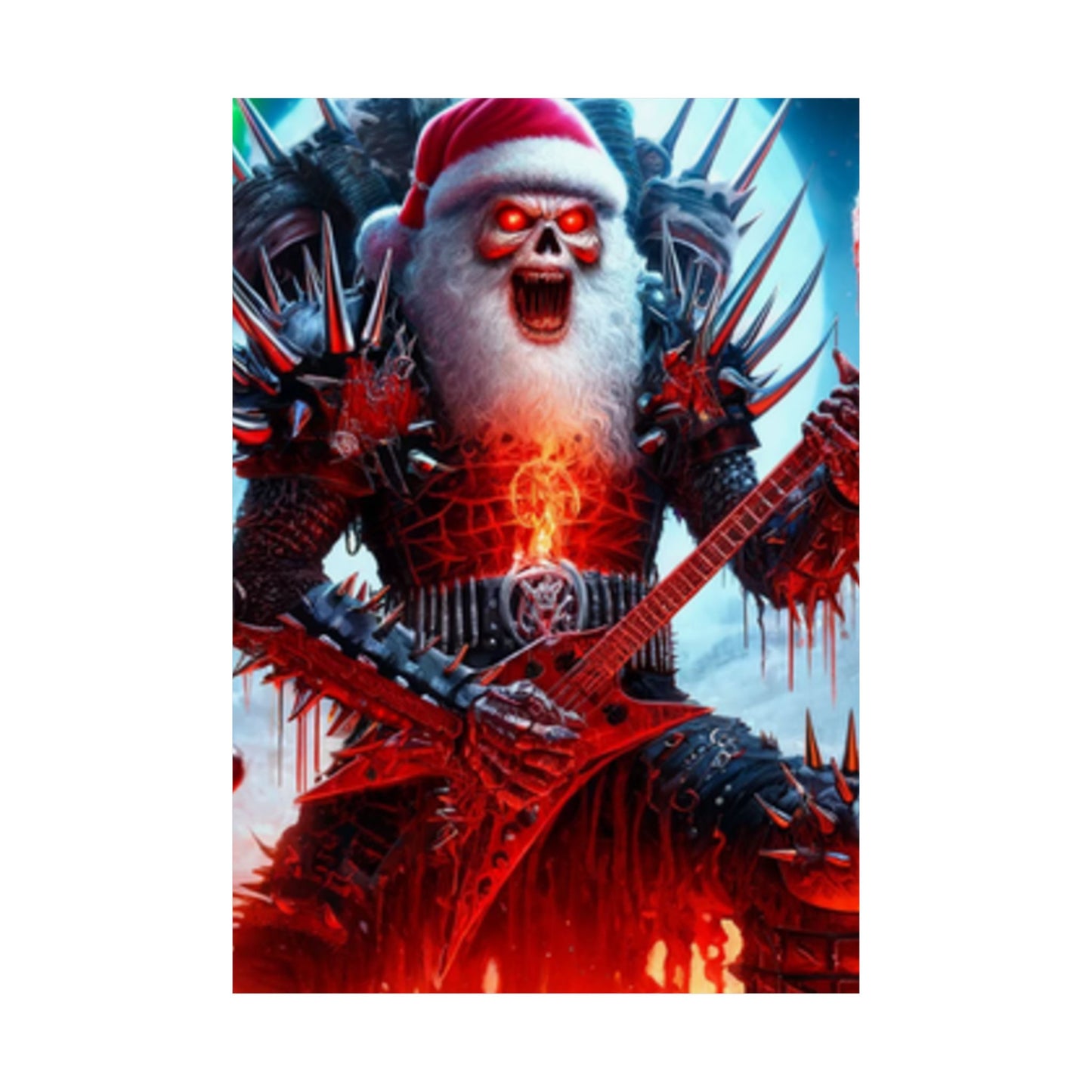 Heavy Metal Santa Holiday Concert Music Room Poster