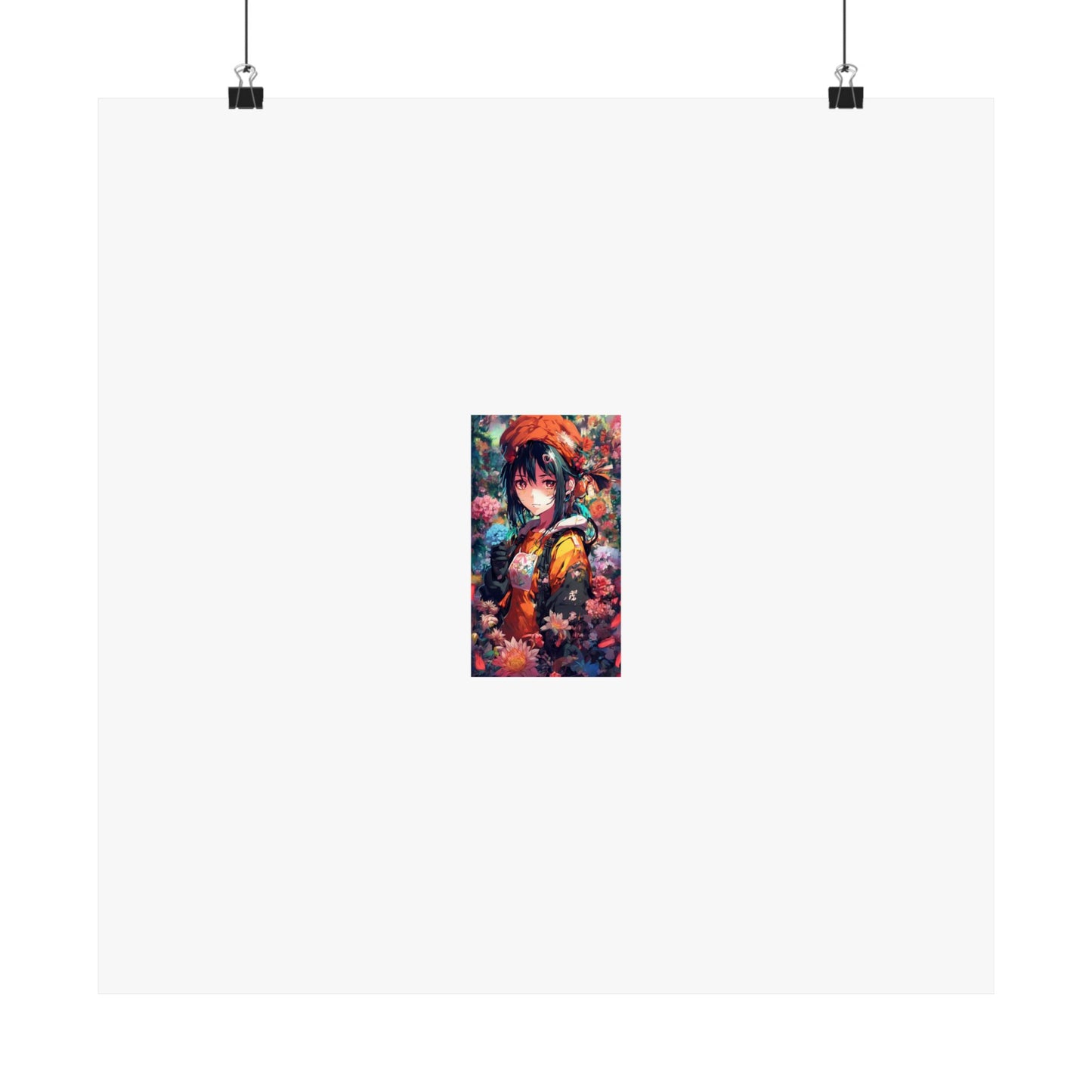 Anime Floral Forest Heroine Portrait Flower Poster Art