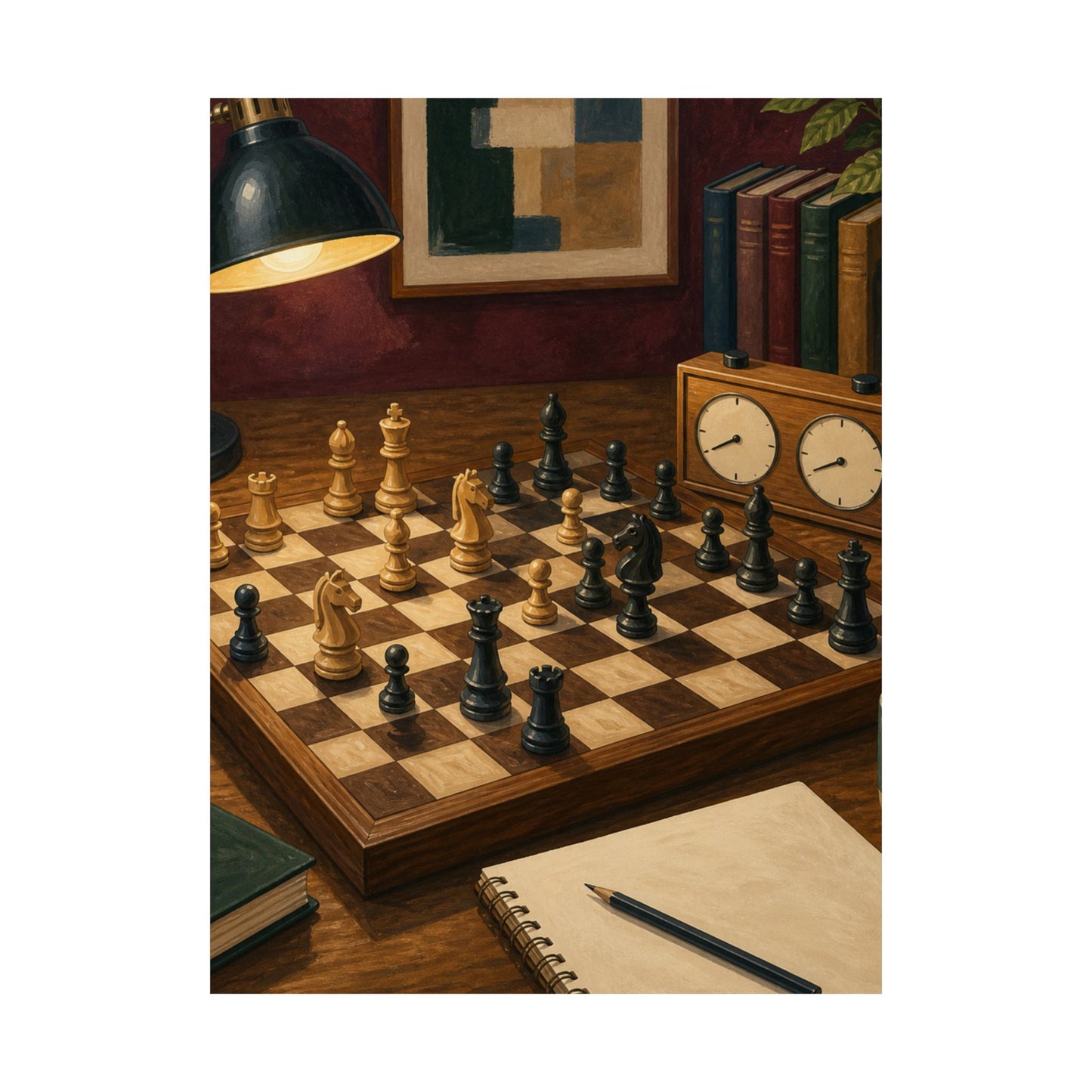 Cozy Chess Strategy Game Hobby Poster