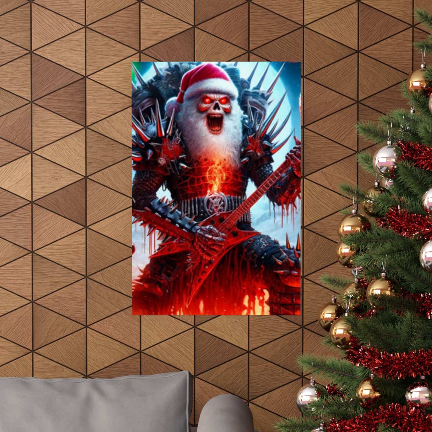 Heavy Metal Santa Holiday Concert Music Room Poster
