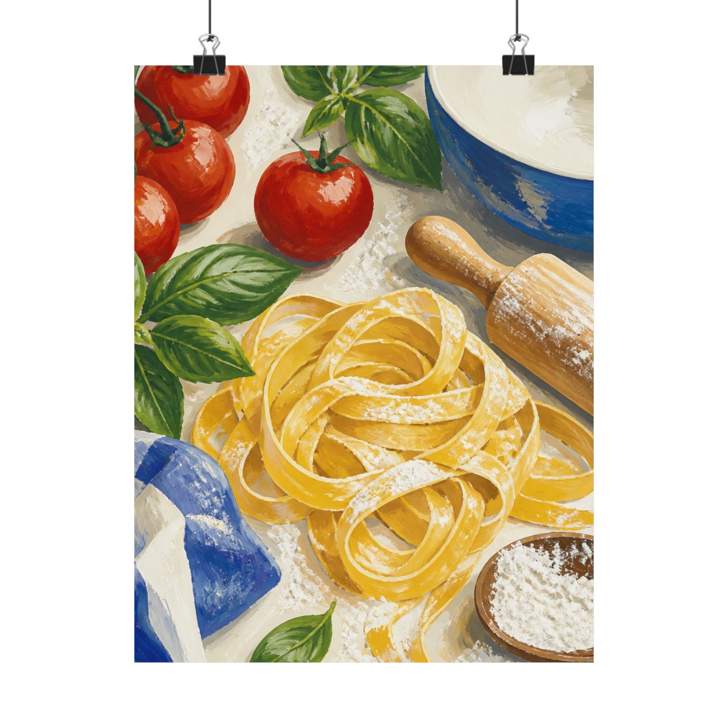 Fresh Pasta Making Kitchen Art Poster
