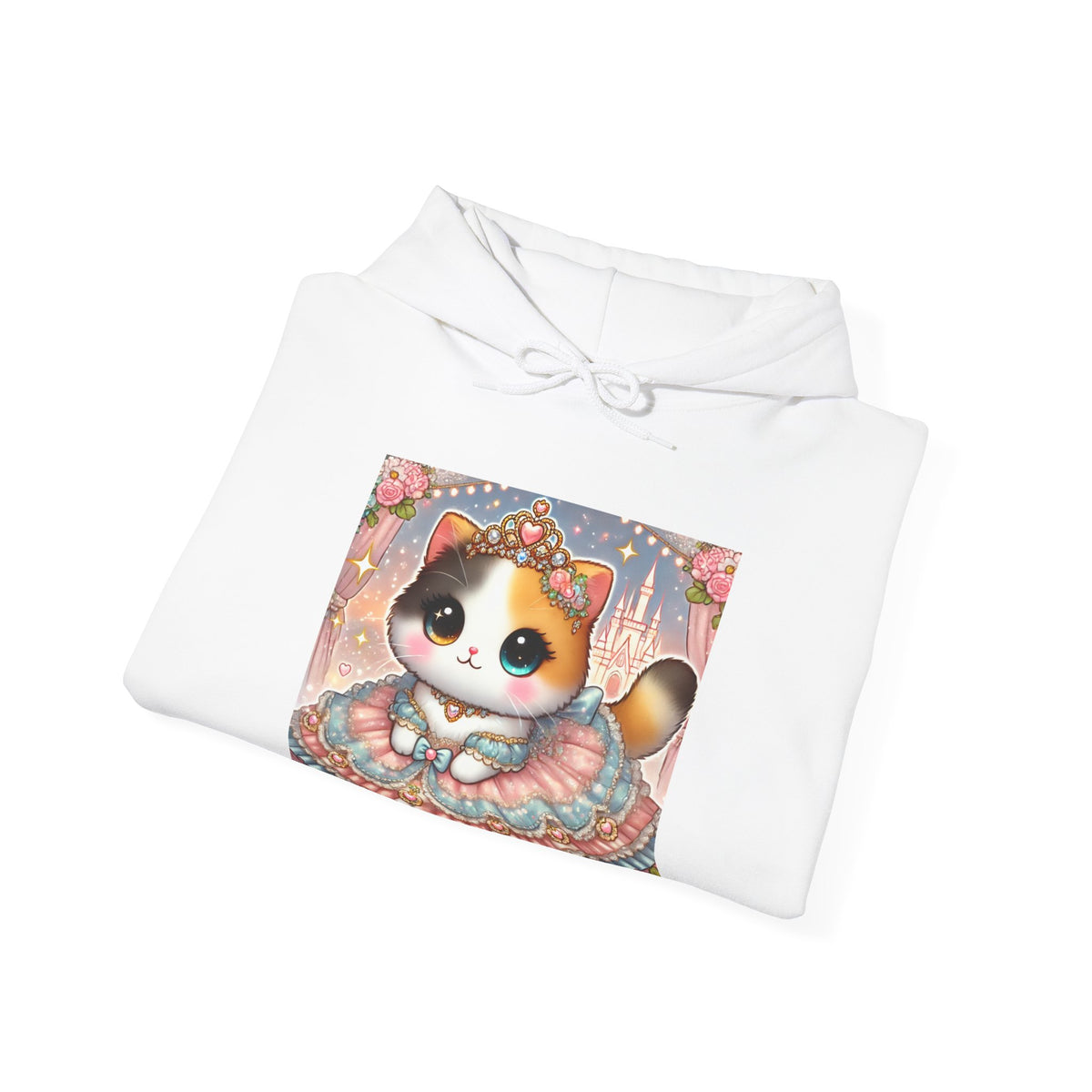 Pastel Princess Calico Cat Fantasy Hoodie