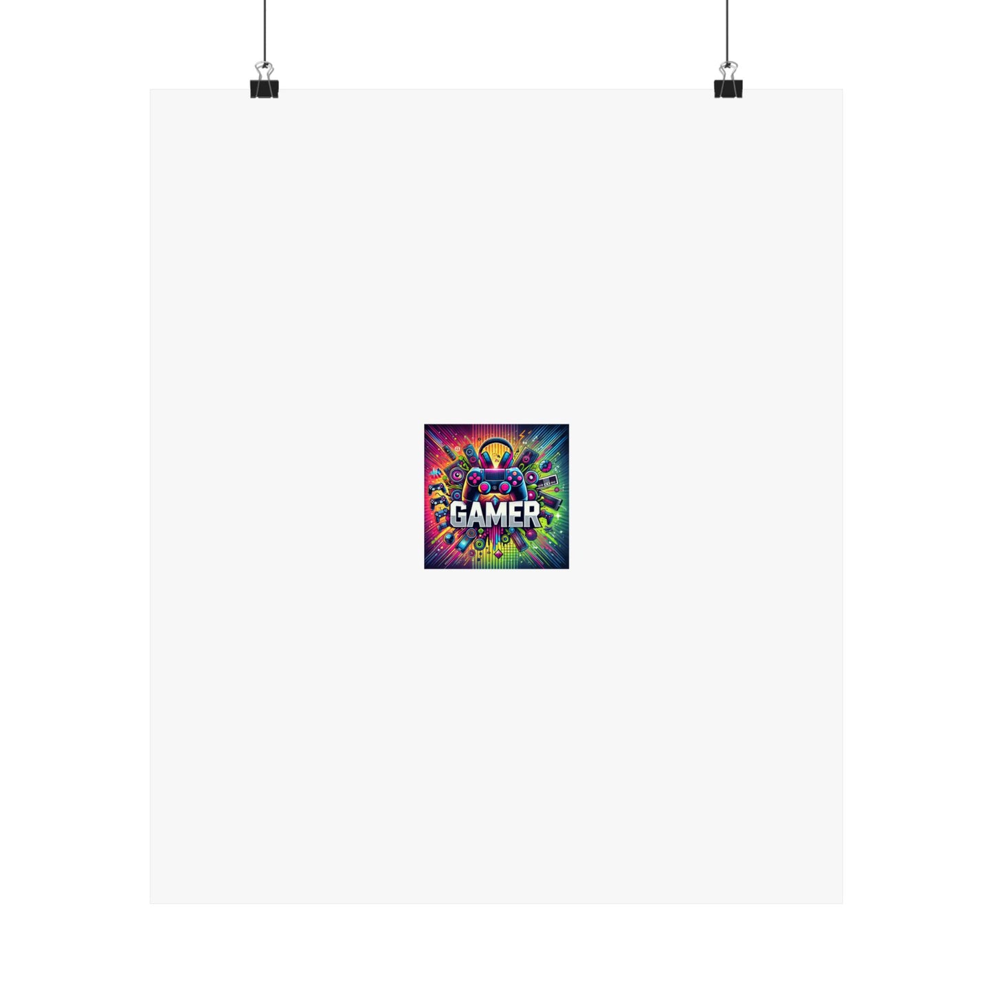 Neon Gamer Energy Retro Arcade Gaming Wall Art Poster