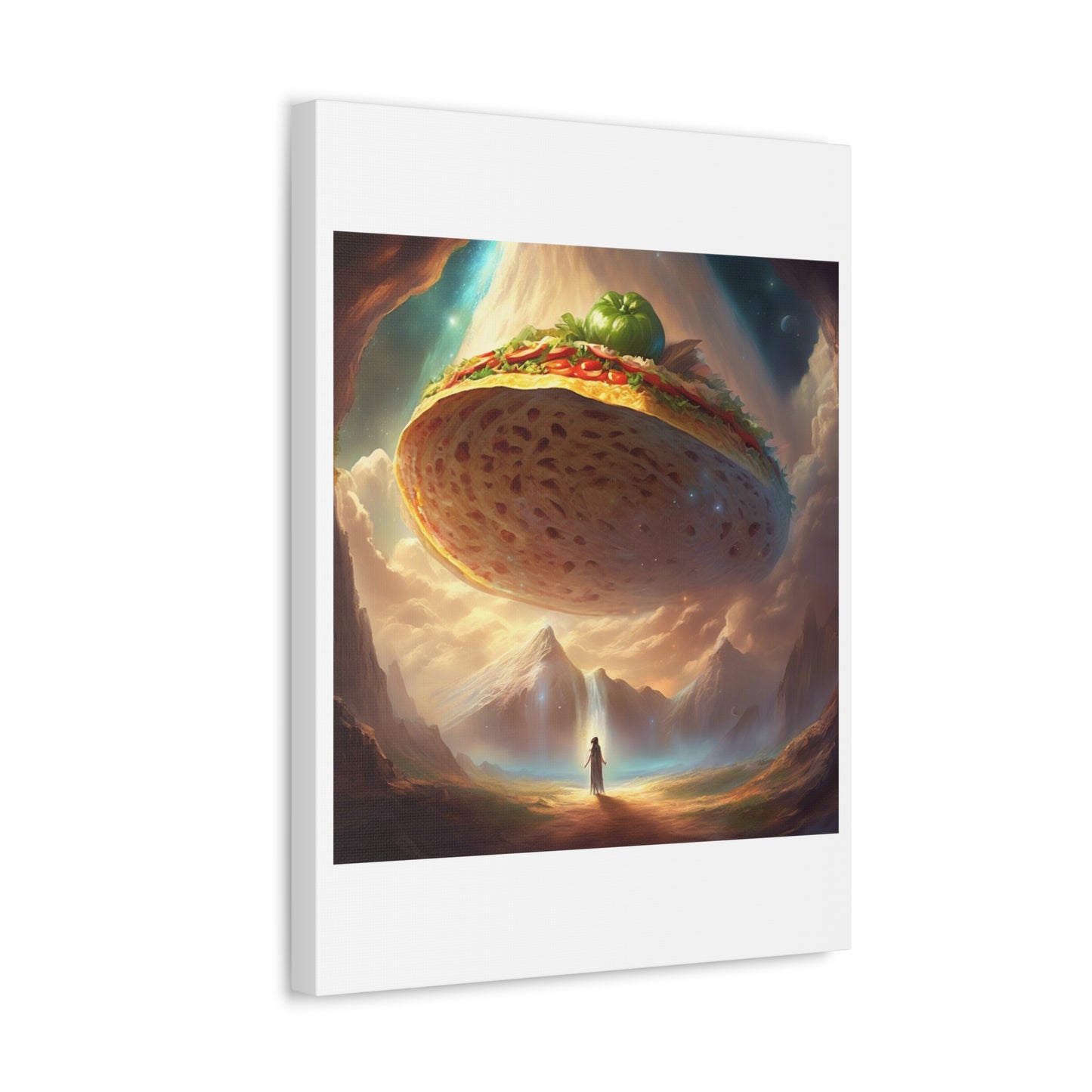 Cosmic Taco UFO Surreal Food Fantasy Art Canvas