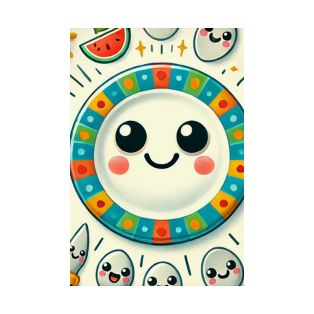 Happy Little Kitchen Club Kawaii Food Poster Kitchen Wall Art Decor