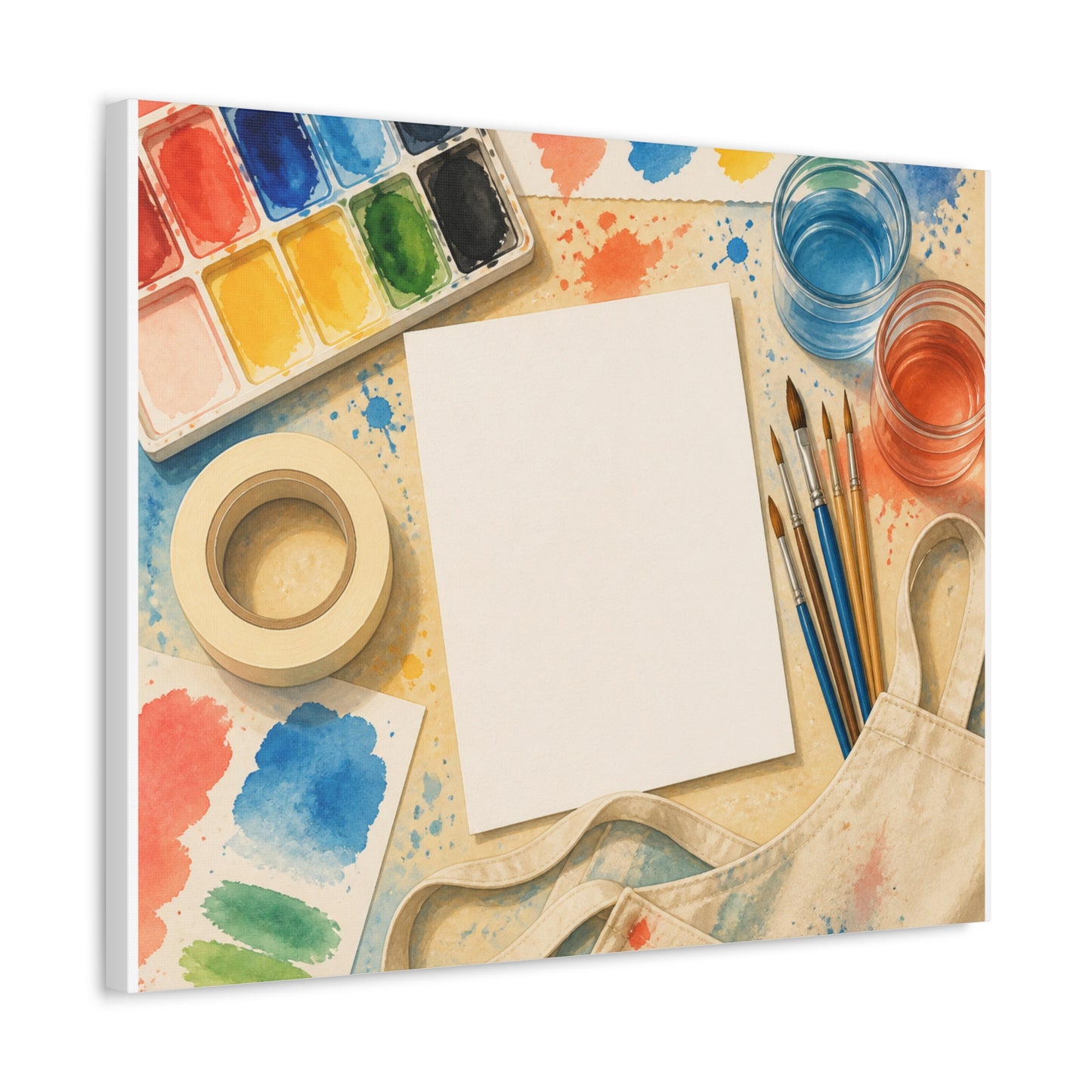 Bright Watercolor Painting Hobby Art Canvas Art