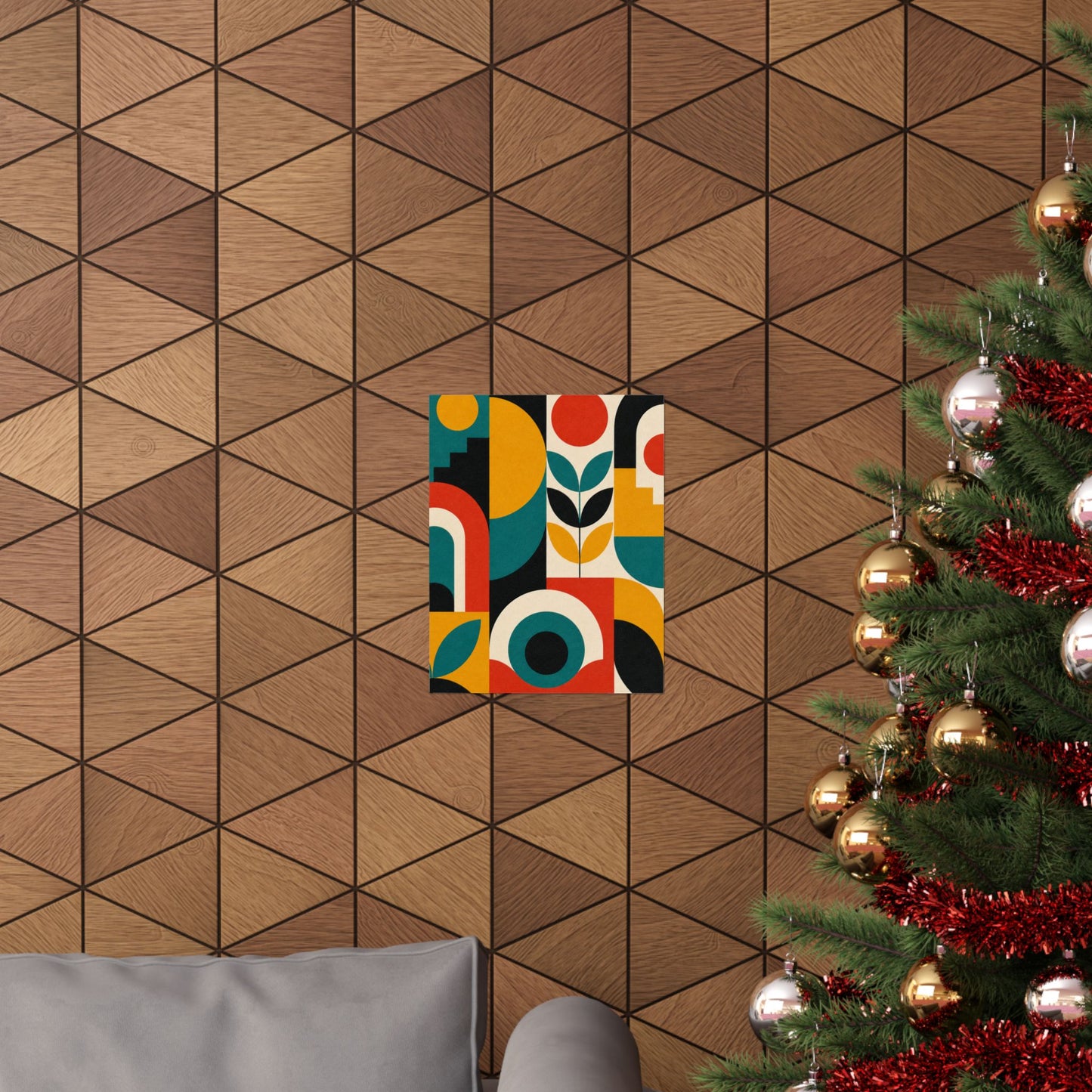 Mid Century Arches Botanical Geometric Abstract Poster
