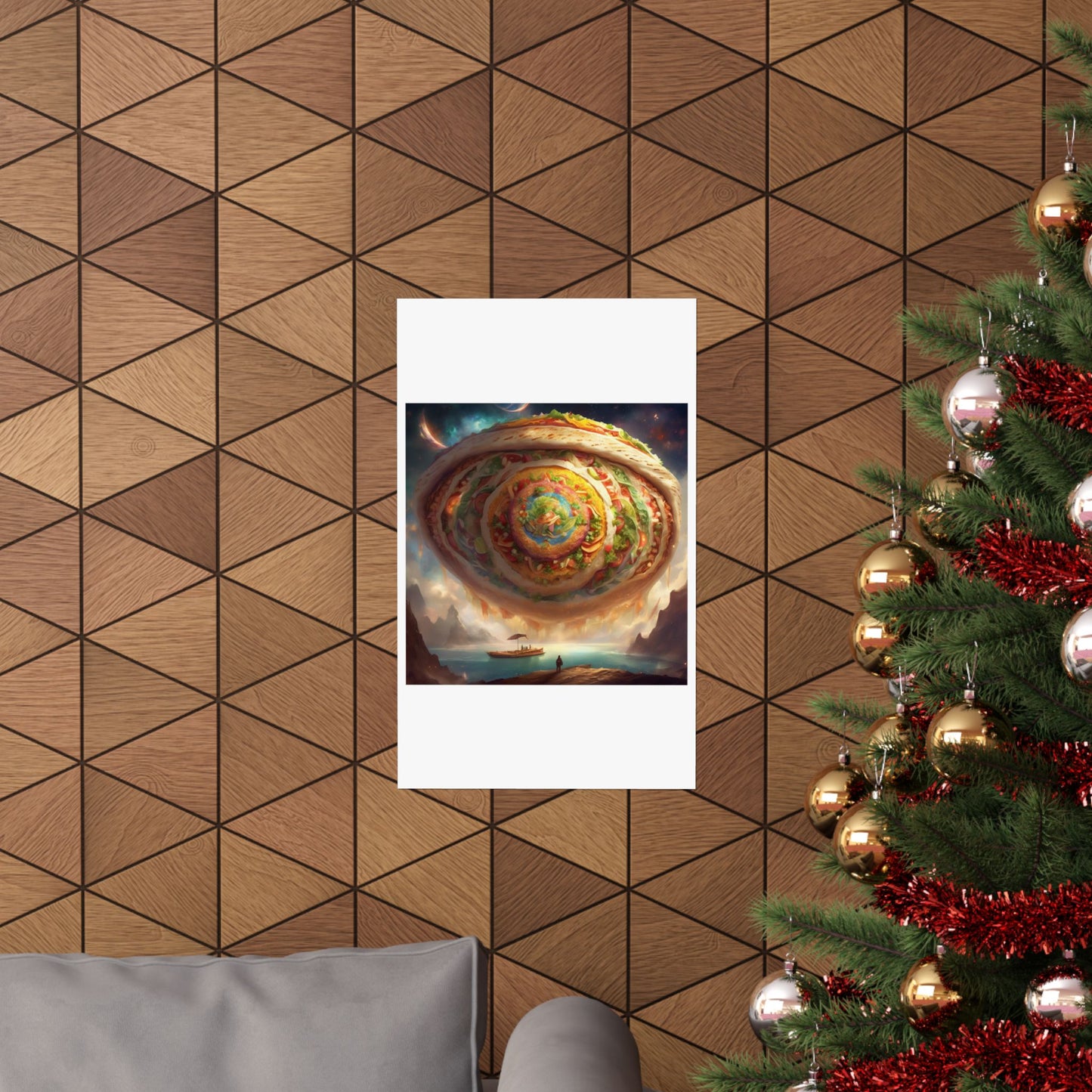 Cosmic Taco Portal Surreal Food Fantasy Art Poster