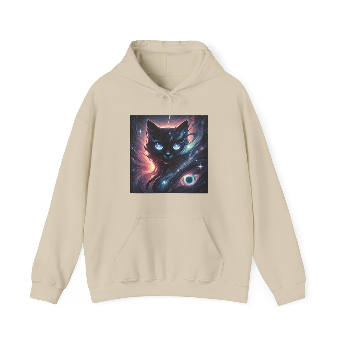 Cosmic Black Cat Galaxy Celestial Hoodie