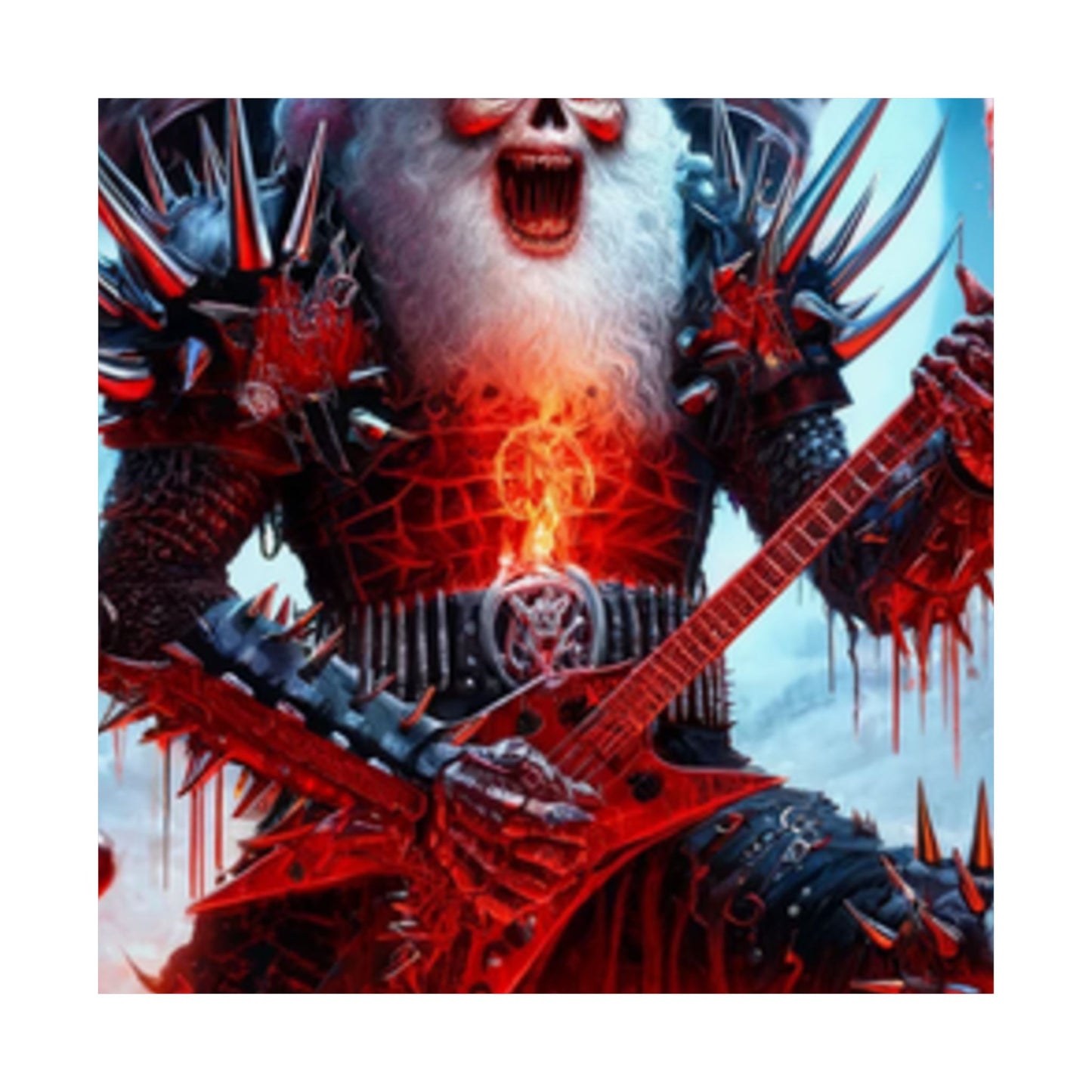 Heavy Metal Santa Holiday Concert Music Room Poster