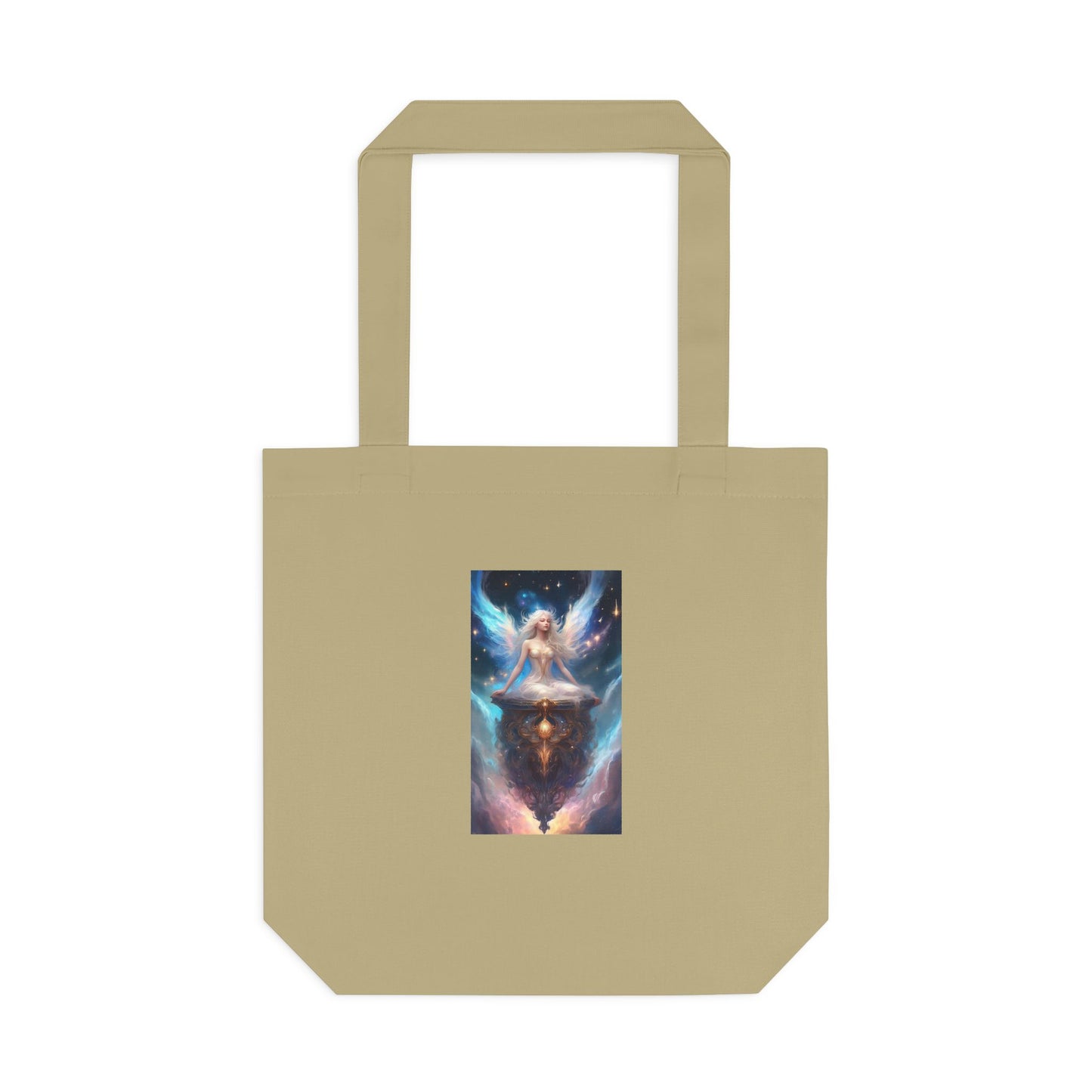 Celestial Winged Meditation Fantasy Portrait Tote Bag