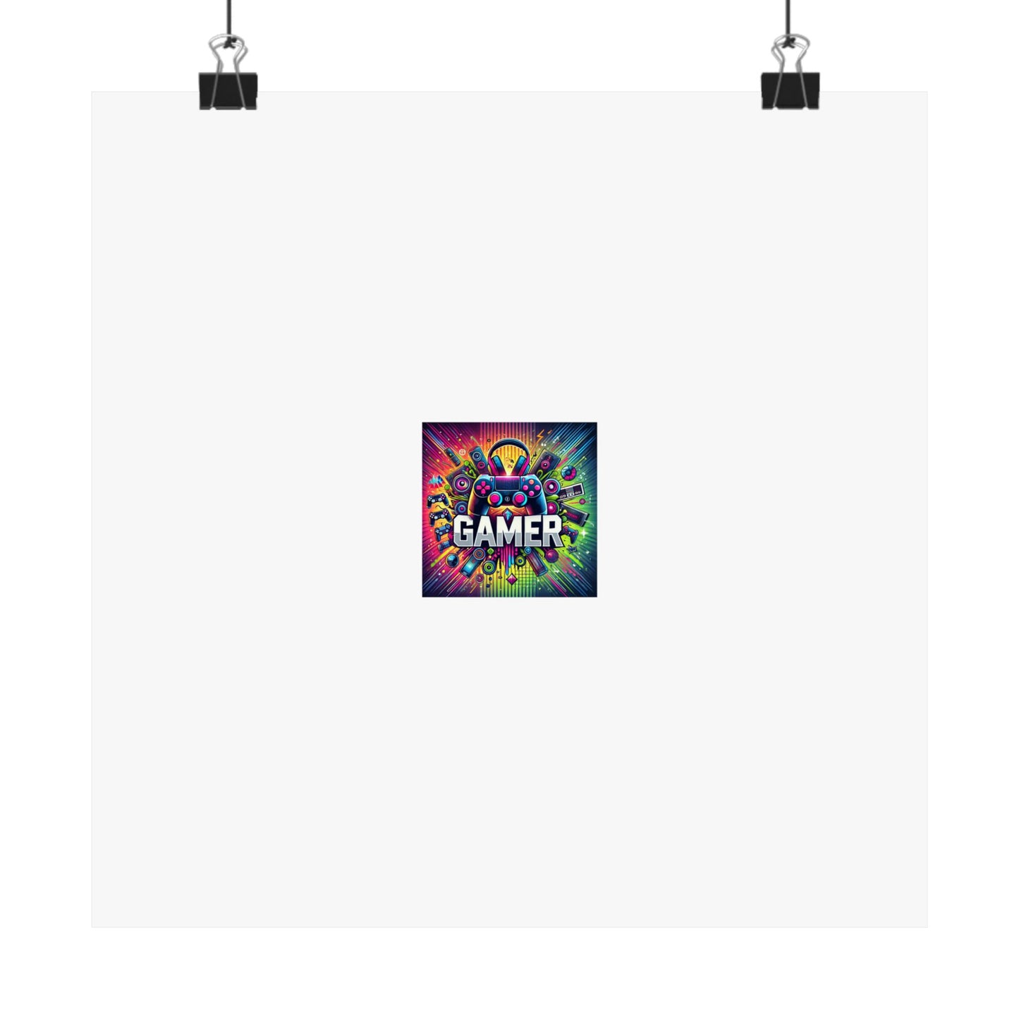 Neon Gamer Energy Retro Arcade Gaming Wall Art Poster