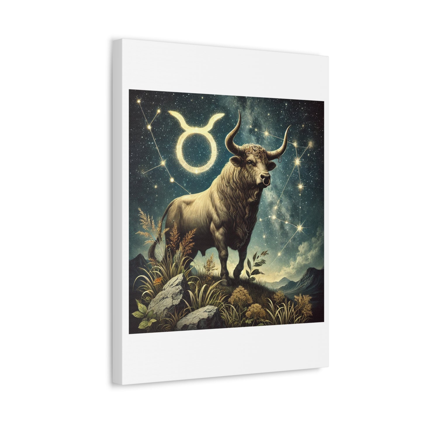 Taurus Bull Constellation Celestial Canvas Wall Art