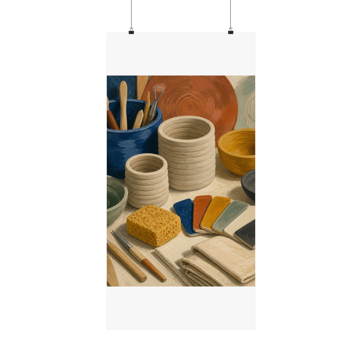 Handbuilt Ceramics Studio Art Poster
