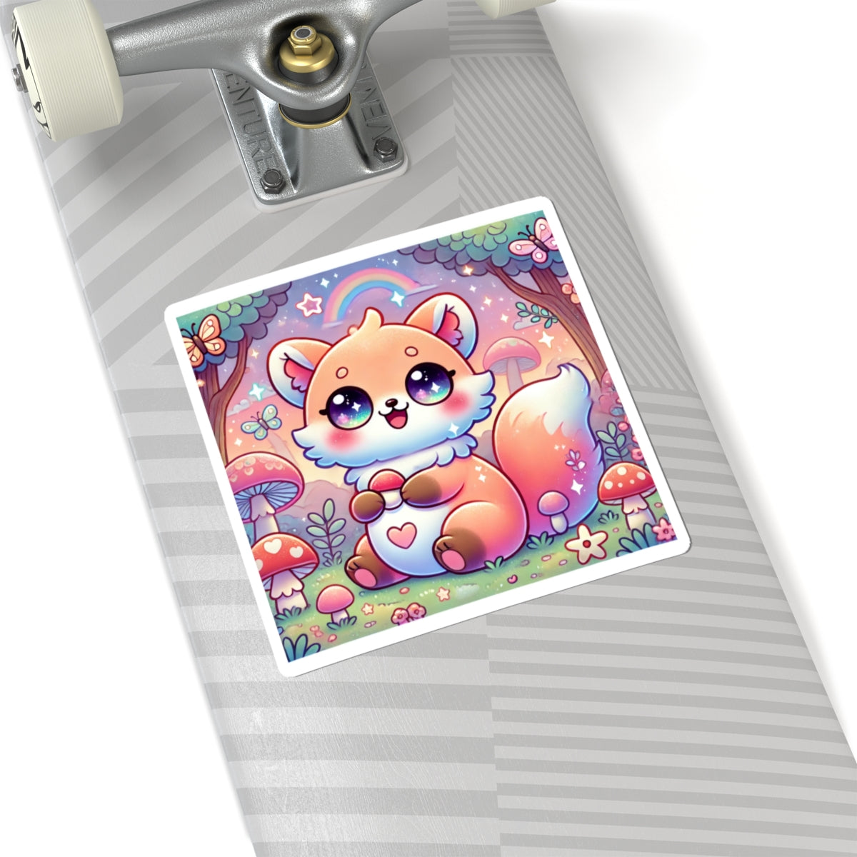Pastel Woodland Fox Mushroom Kawaii Sticker