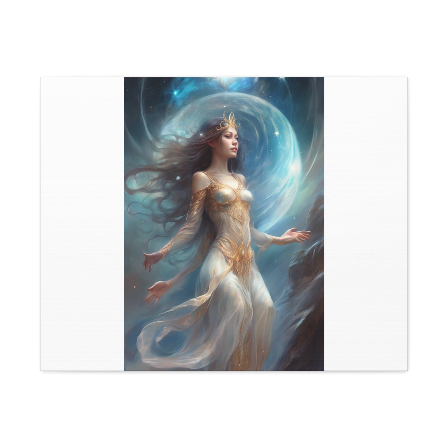 Lunar Celestial Queen Fantasy Portrait Canvas