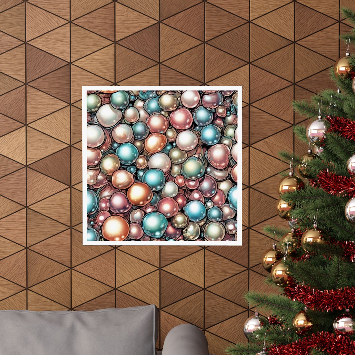 Rainbow Pearl Marble Abstract Gift Art Poster