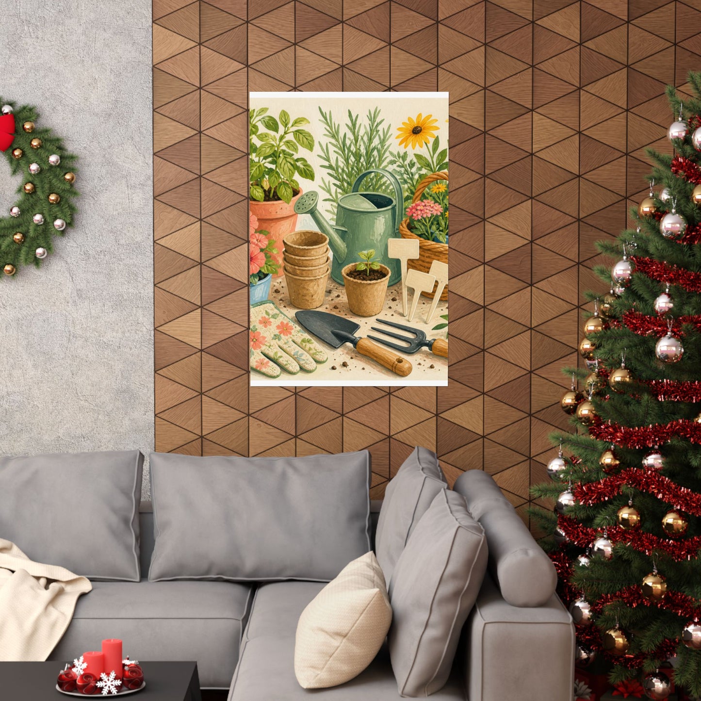 Colorful Gardening Tools and Flowers Hobby Poster