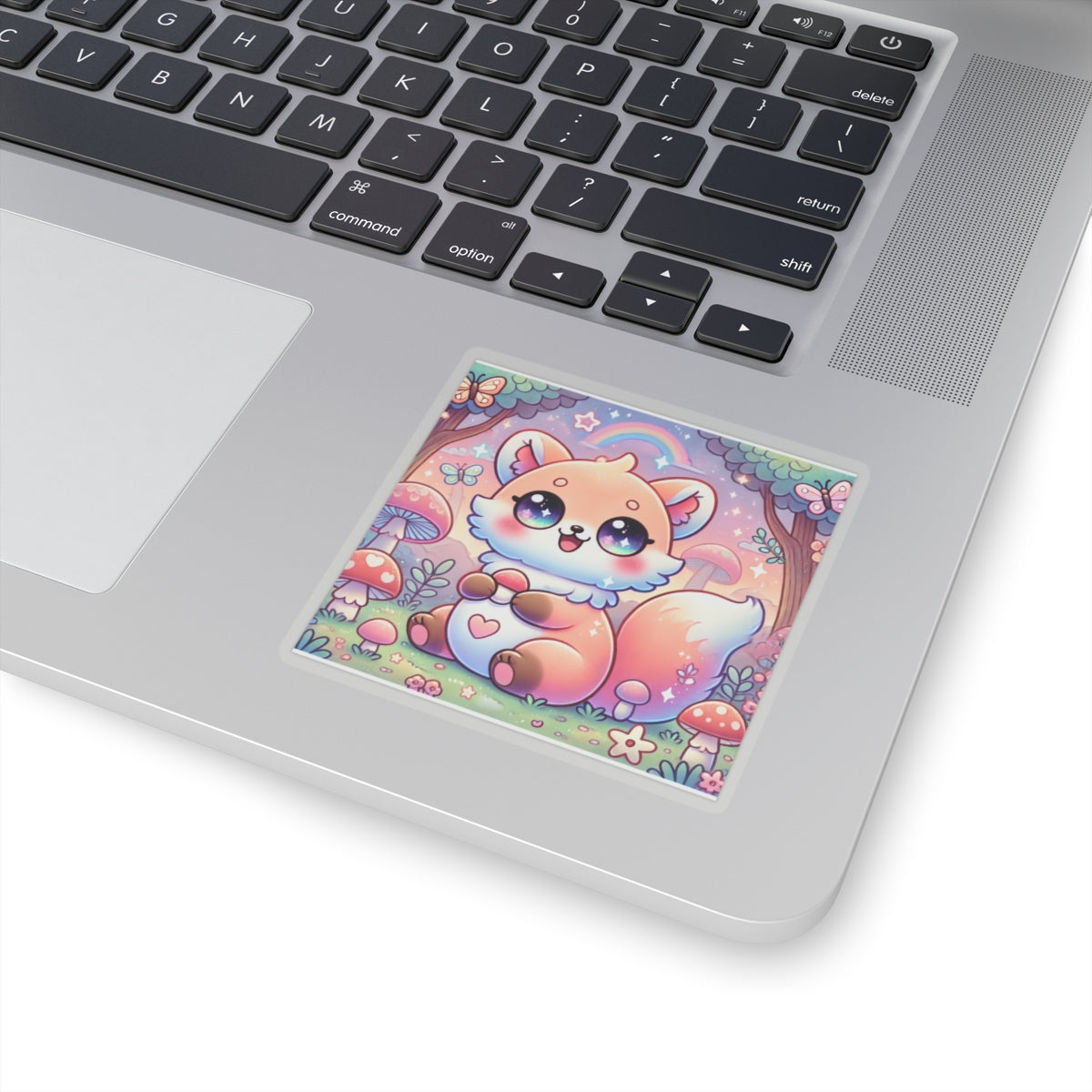 Pastel Woodland Fox Mushroom Kawaii Sticker