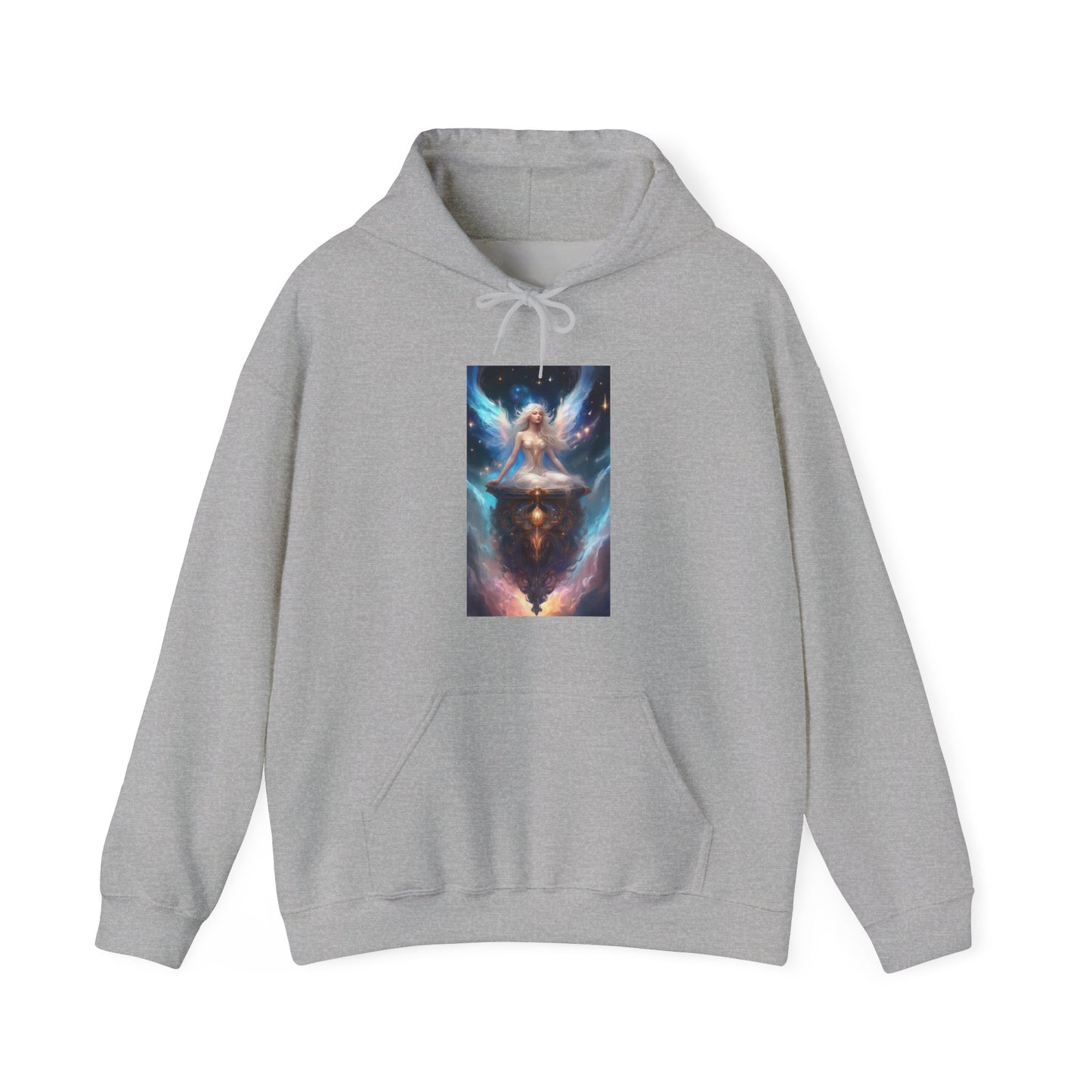 Celestial Winged Meditation Fantasy Portrait Hoodie